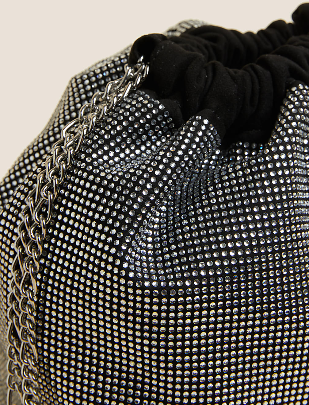 Faux Leather Drawstring Shoulder Bag