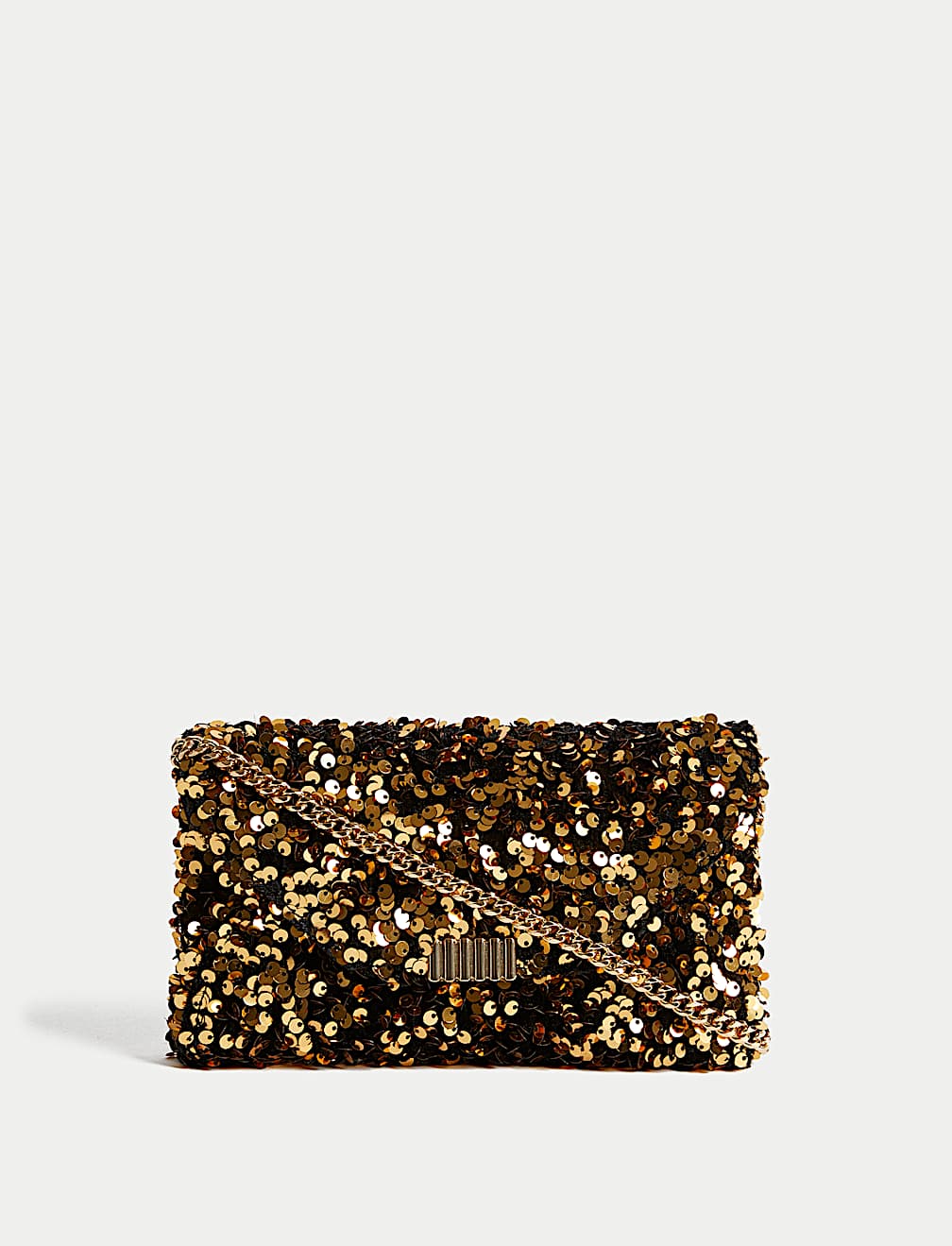 Sequin Chain Clutch Strap Bag