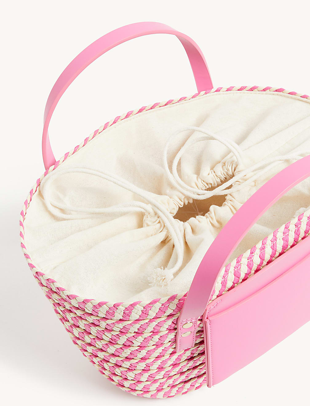 Straw Drawstring Tote Bag