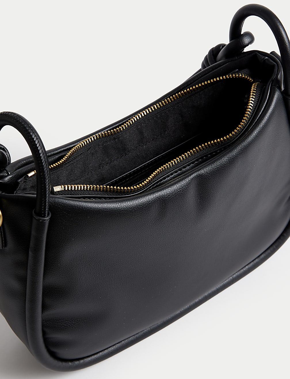 Faux Leather Top Handle Grab Bag