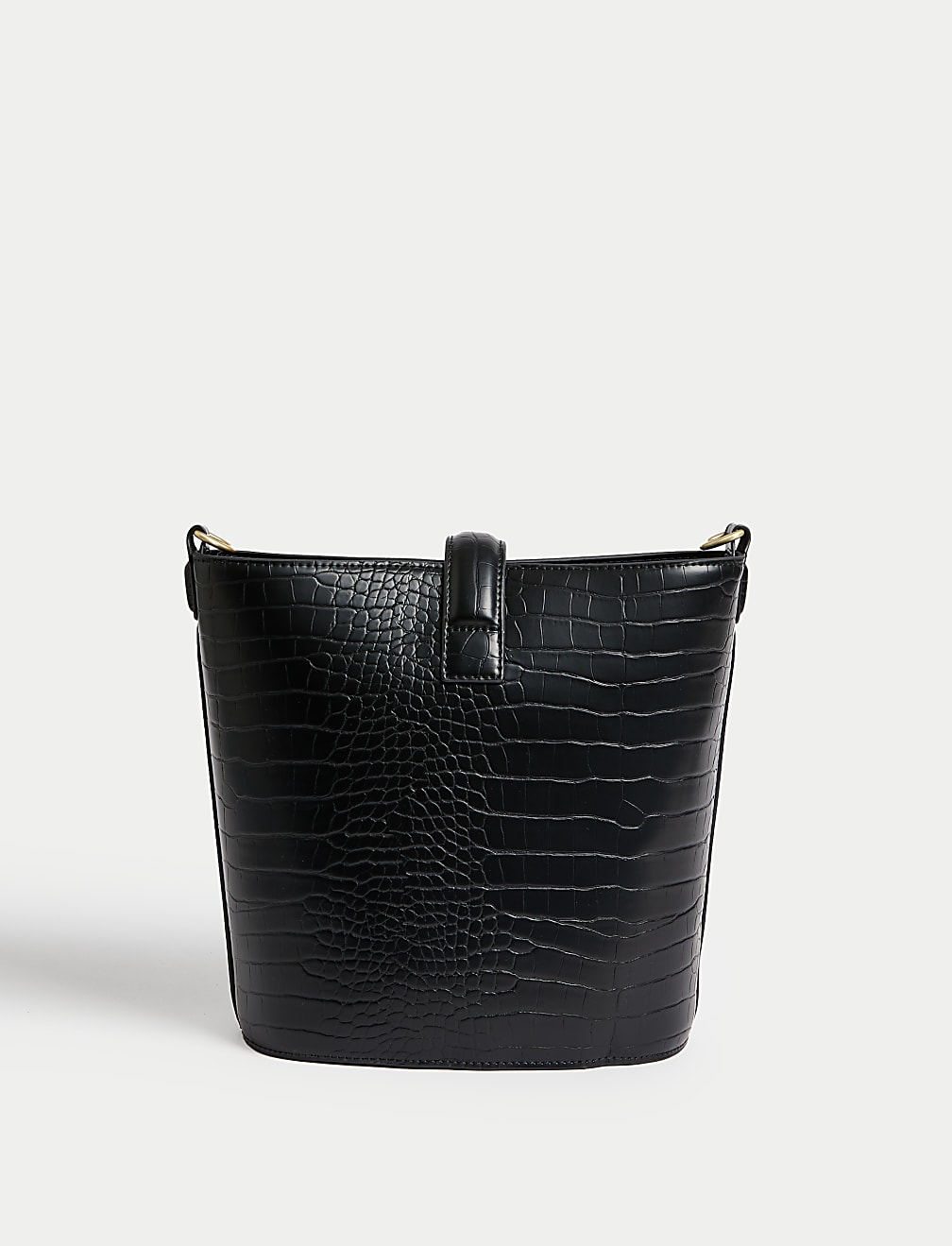 Faux Leather Croc Effect Bucket Bag