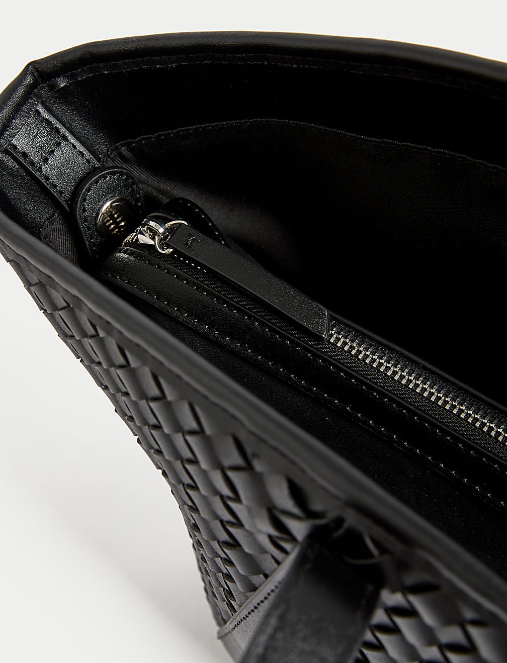 Faux Leather Woven Tote Shopper