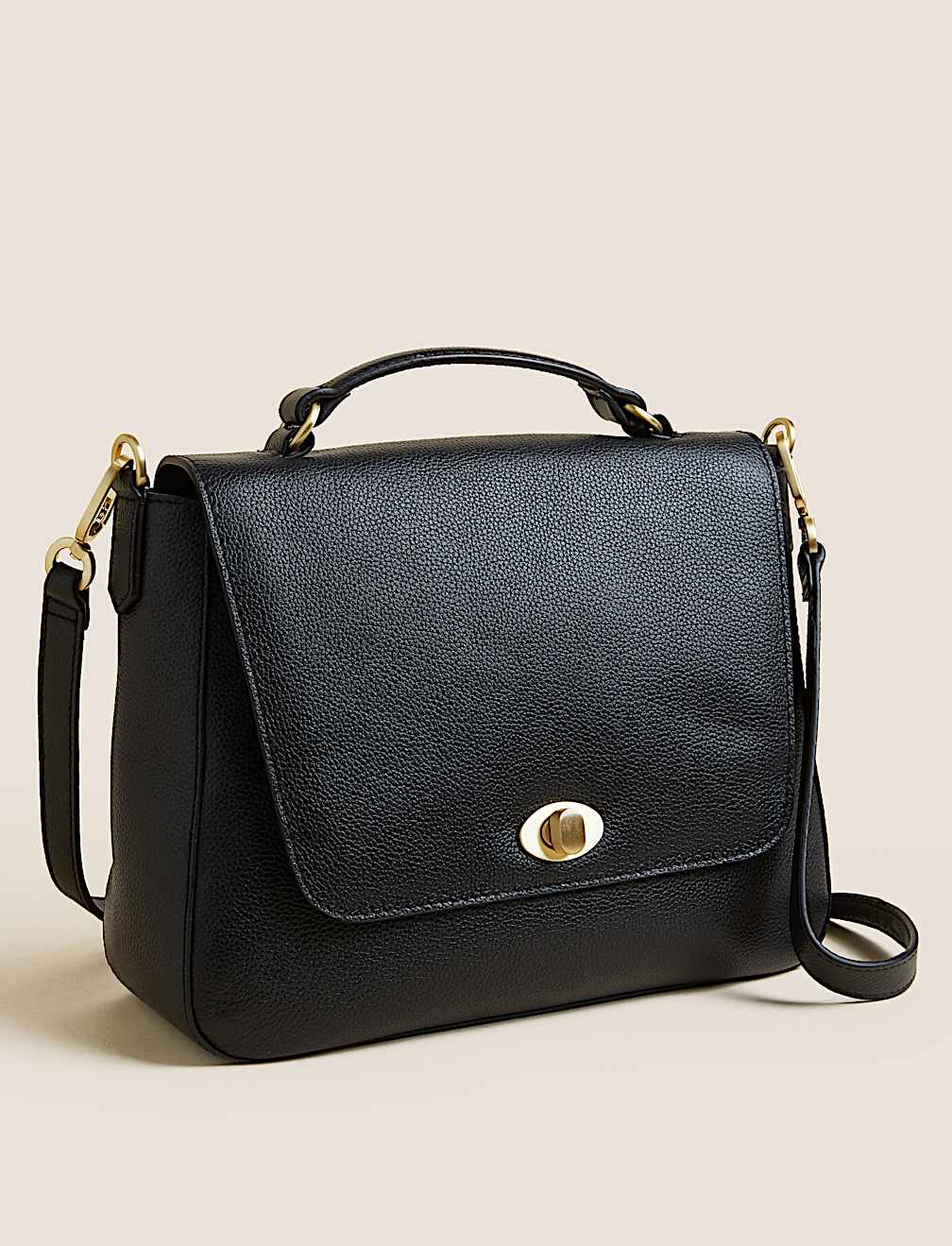 Leather Top Handle Cross Body Bag
