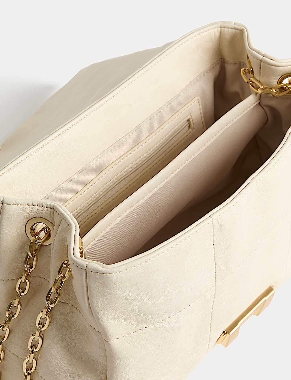 Faux Leather Quilted Shoulder Bag