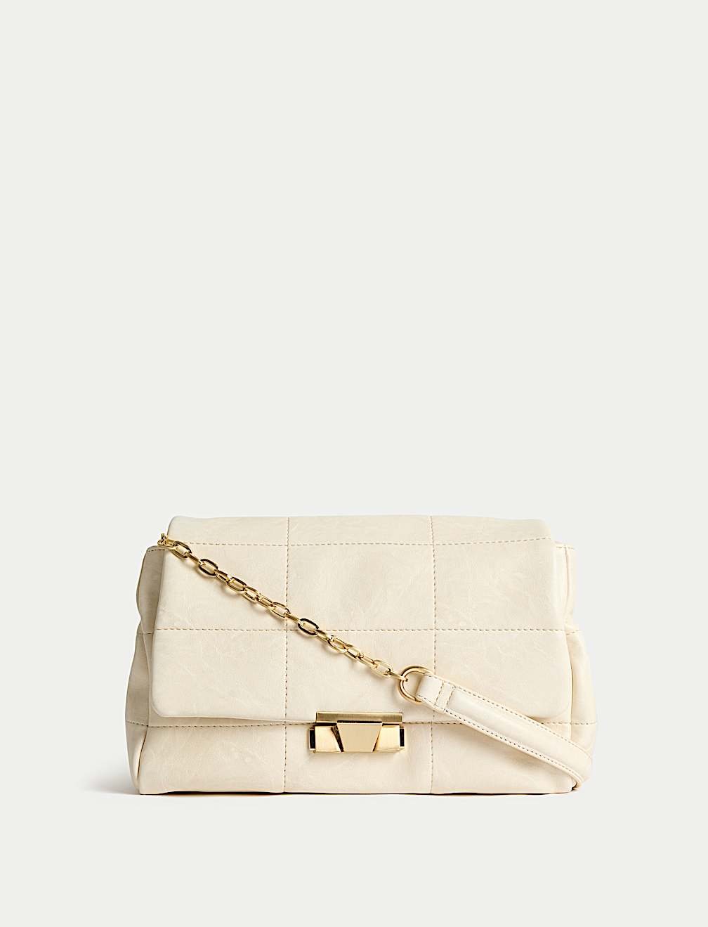 Faux Leather Quilted Shoulder Bag