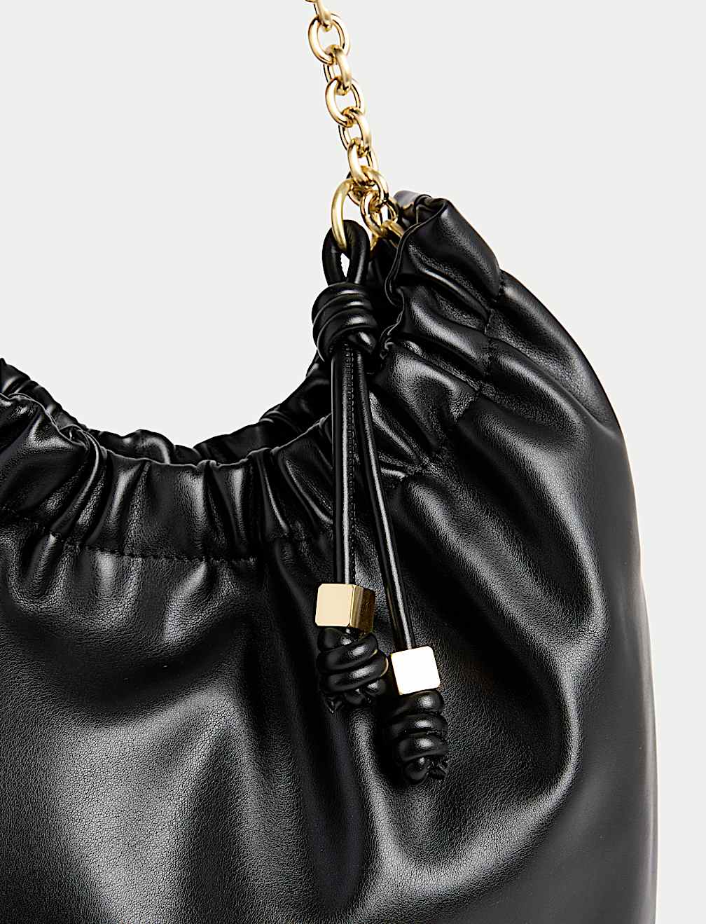 Faux Leather Chain Strap Shoulder Bag