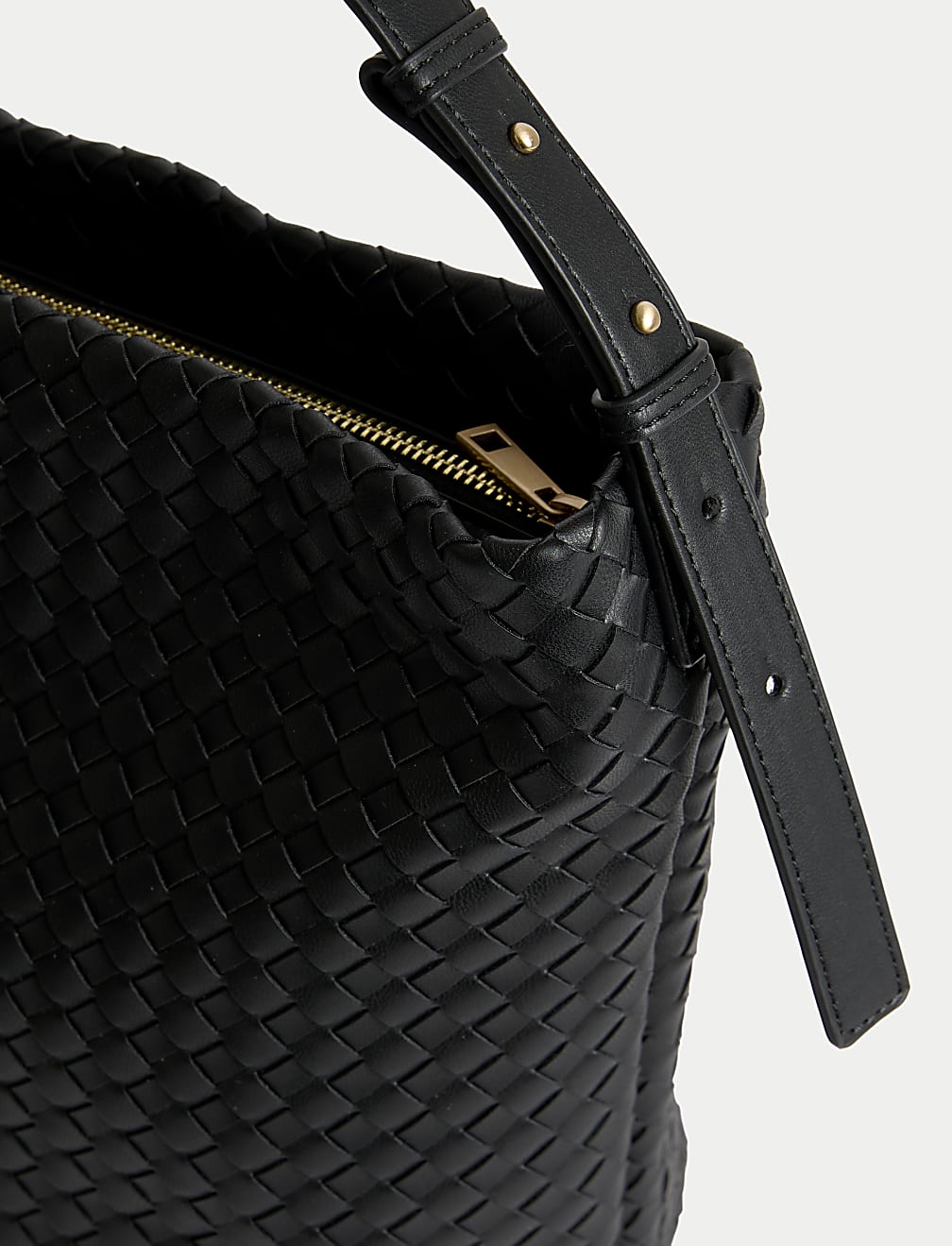 Faux Leather Woven Shoulder Strap
