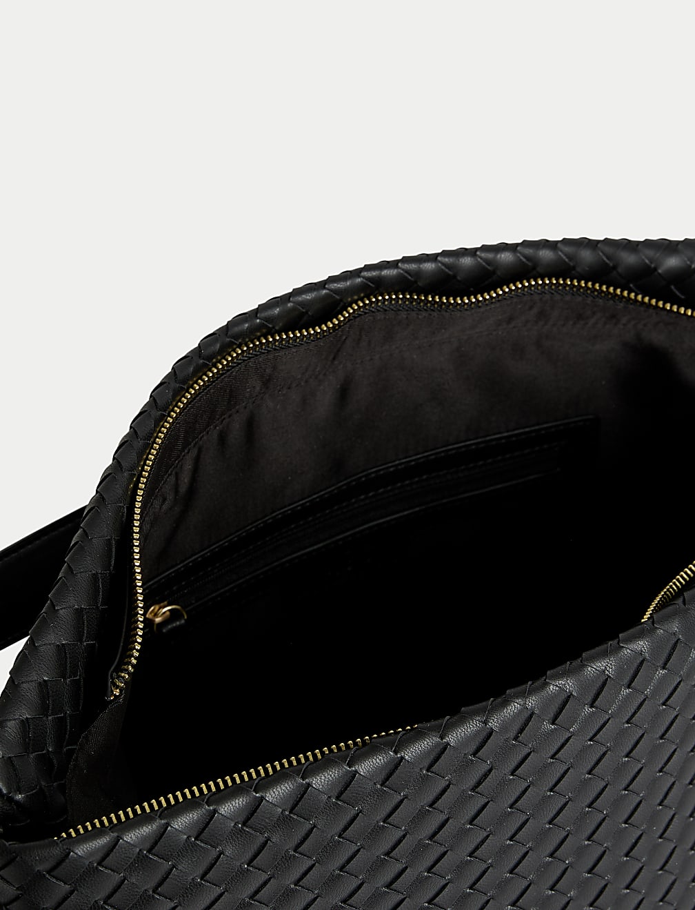 Faux Leather Woven Shoulder Strap
