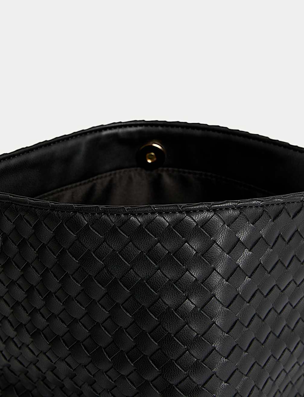 Faux Leather Woven Clutch Bag