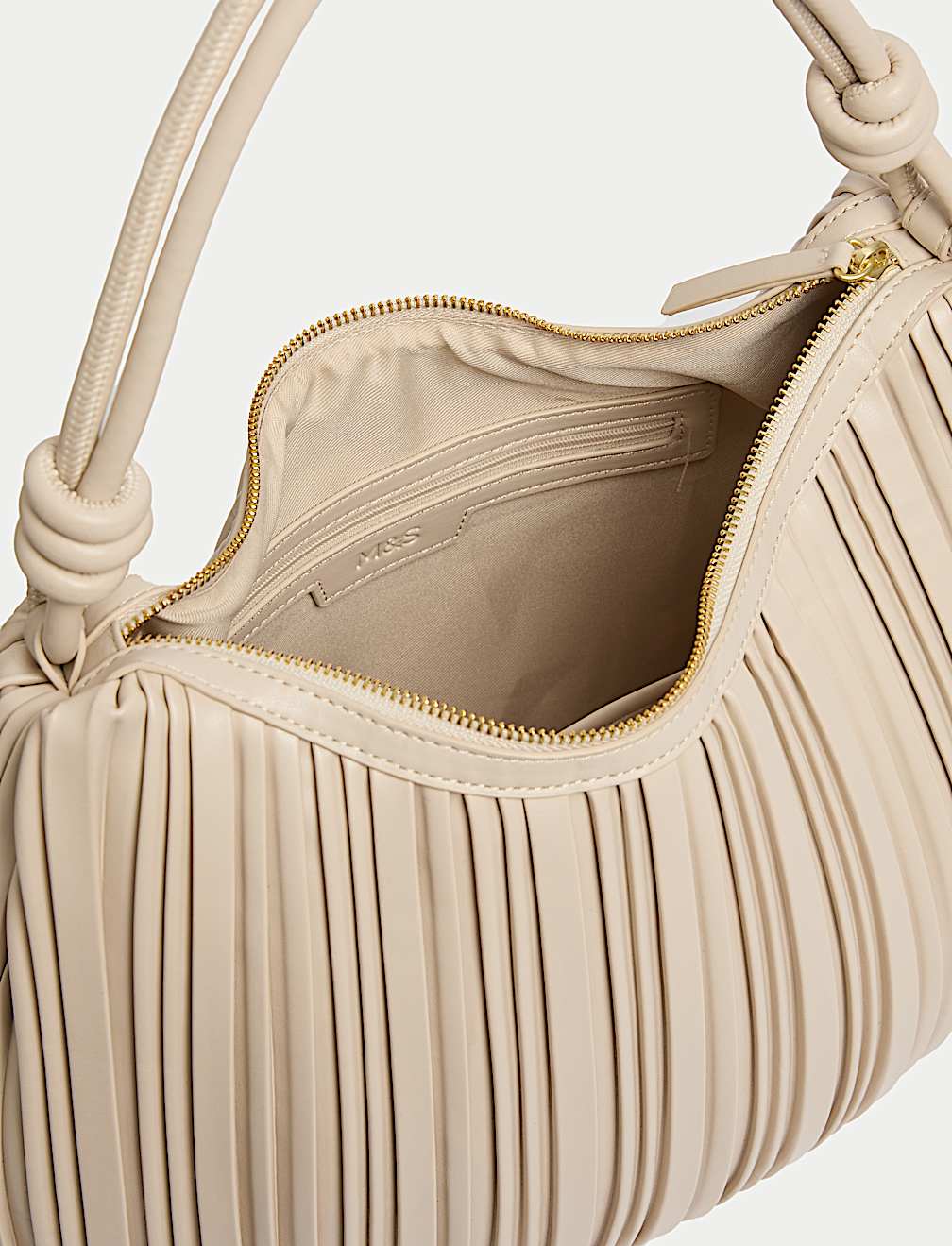 Faux Leather Pleated Top Handle Shoulder Bag