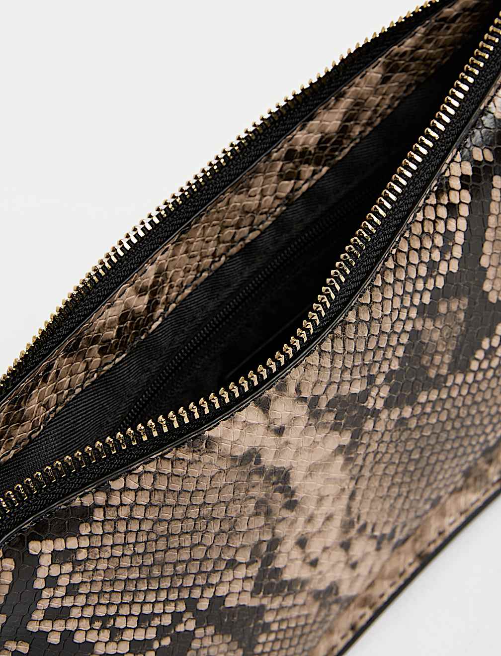 Faux Leather Clean Baguette Bag