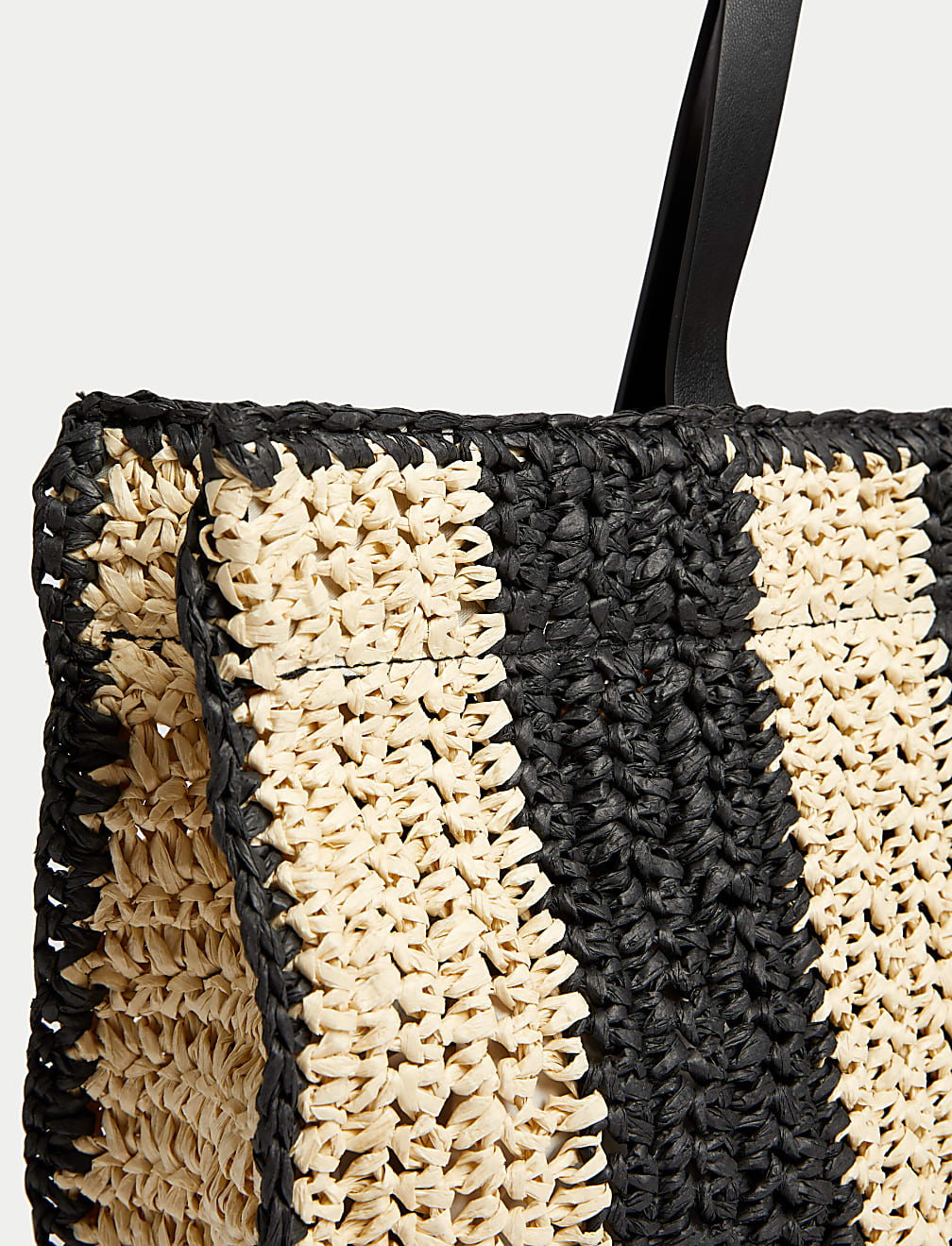 Straw Striped Tote Bag