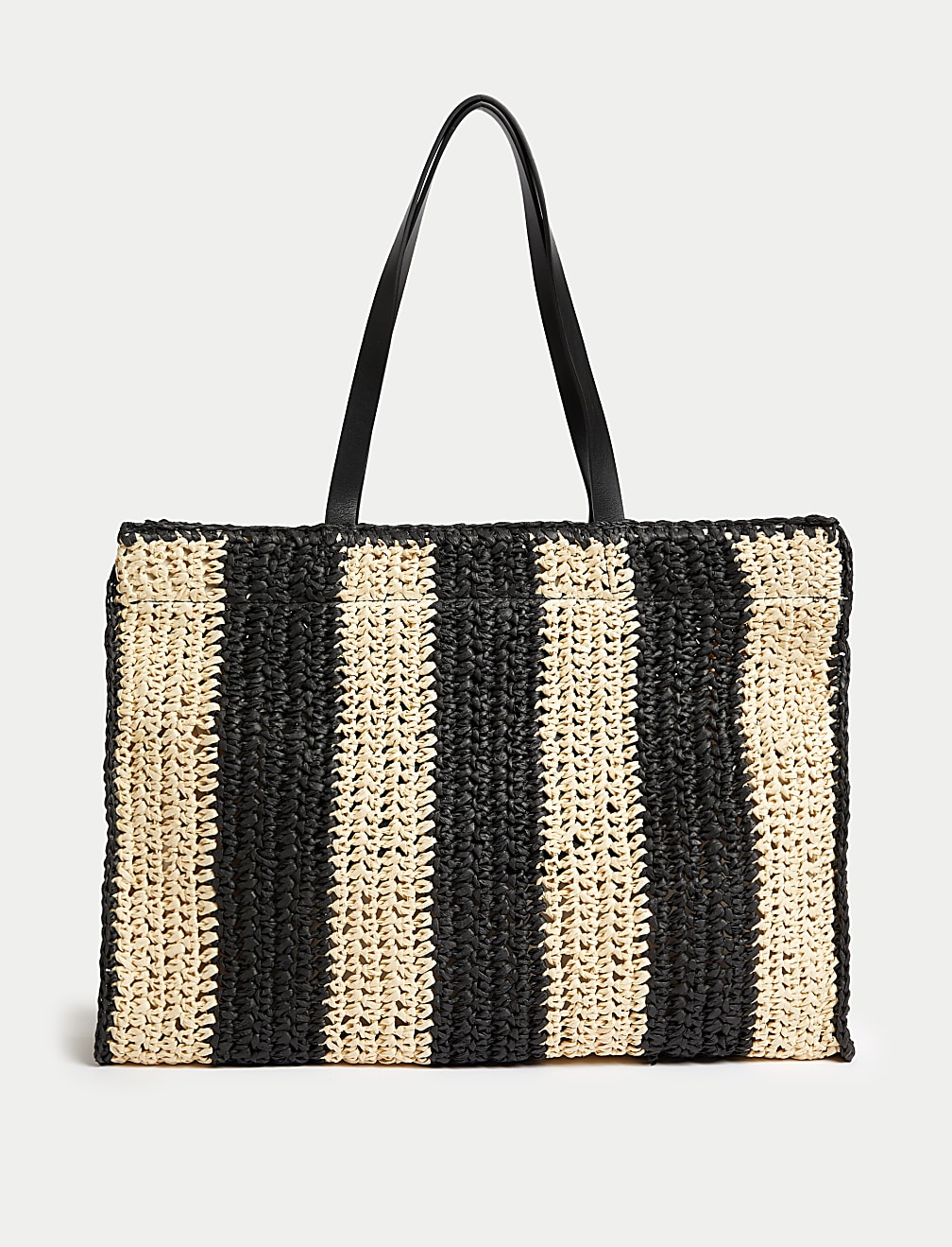 Straw Striped Tote Bag