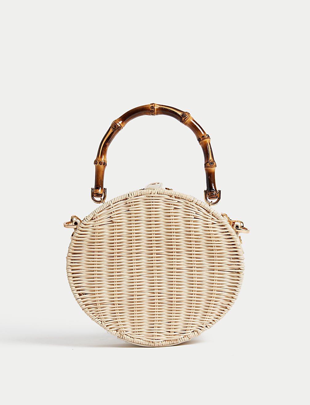 Rattan Top Handle Grab Bag
