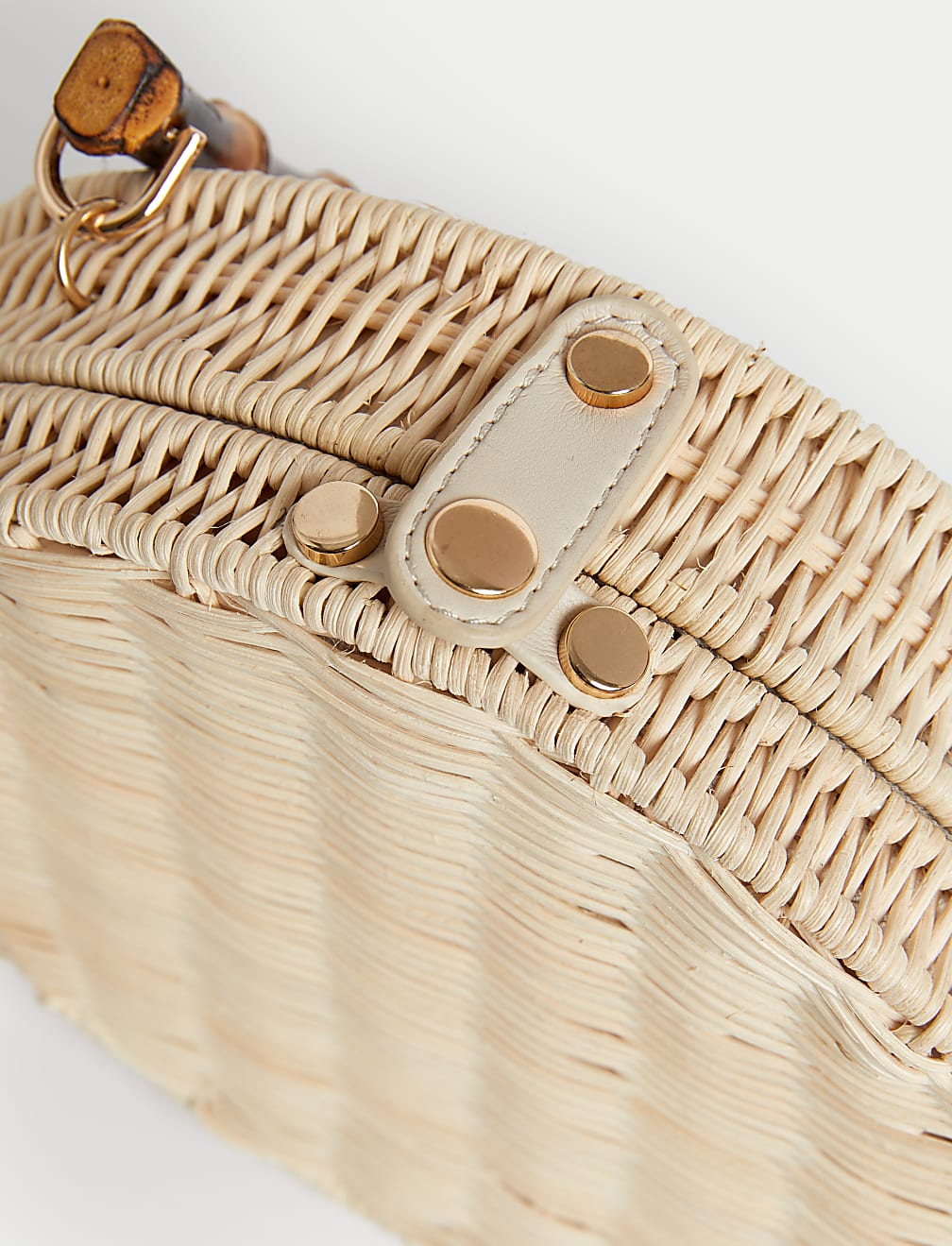 Rattan Top Handle Grab Bag