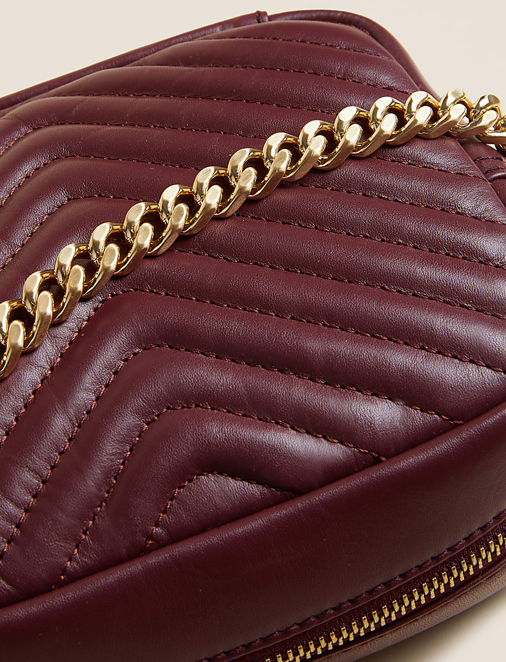 Leather Quilted Camera Cross Body Bag