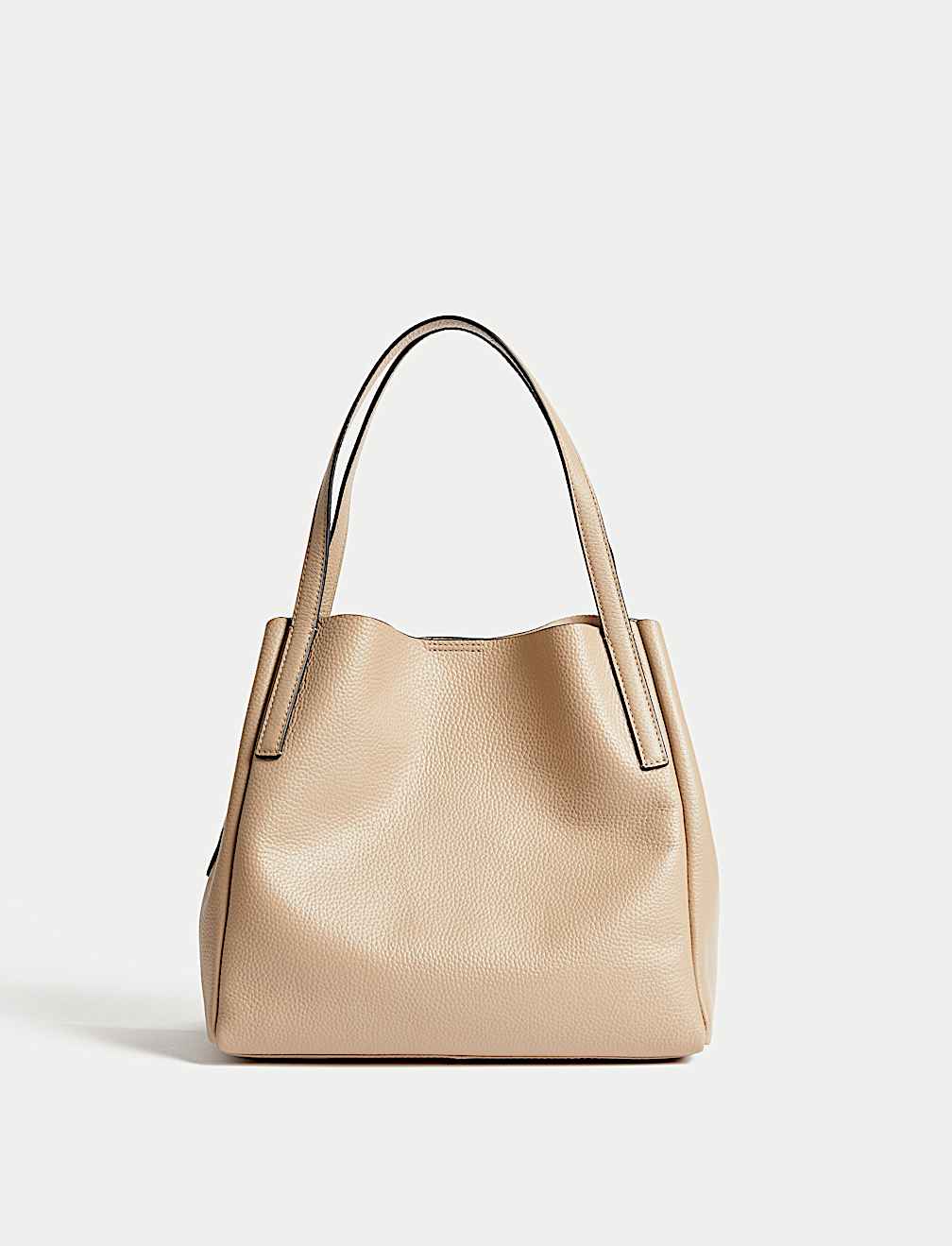 Leather Plain Tote Bag