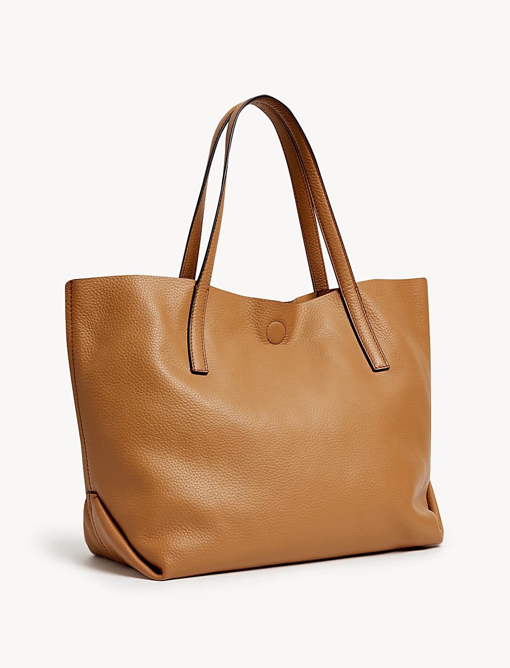 Leather Plain Tote Bag