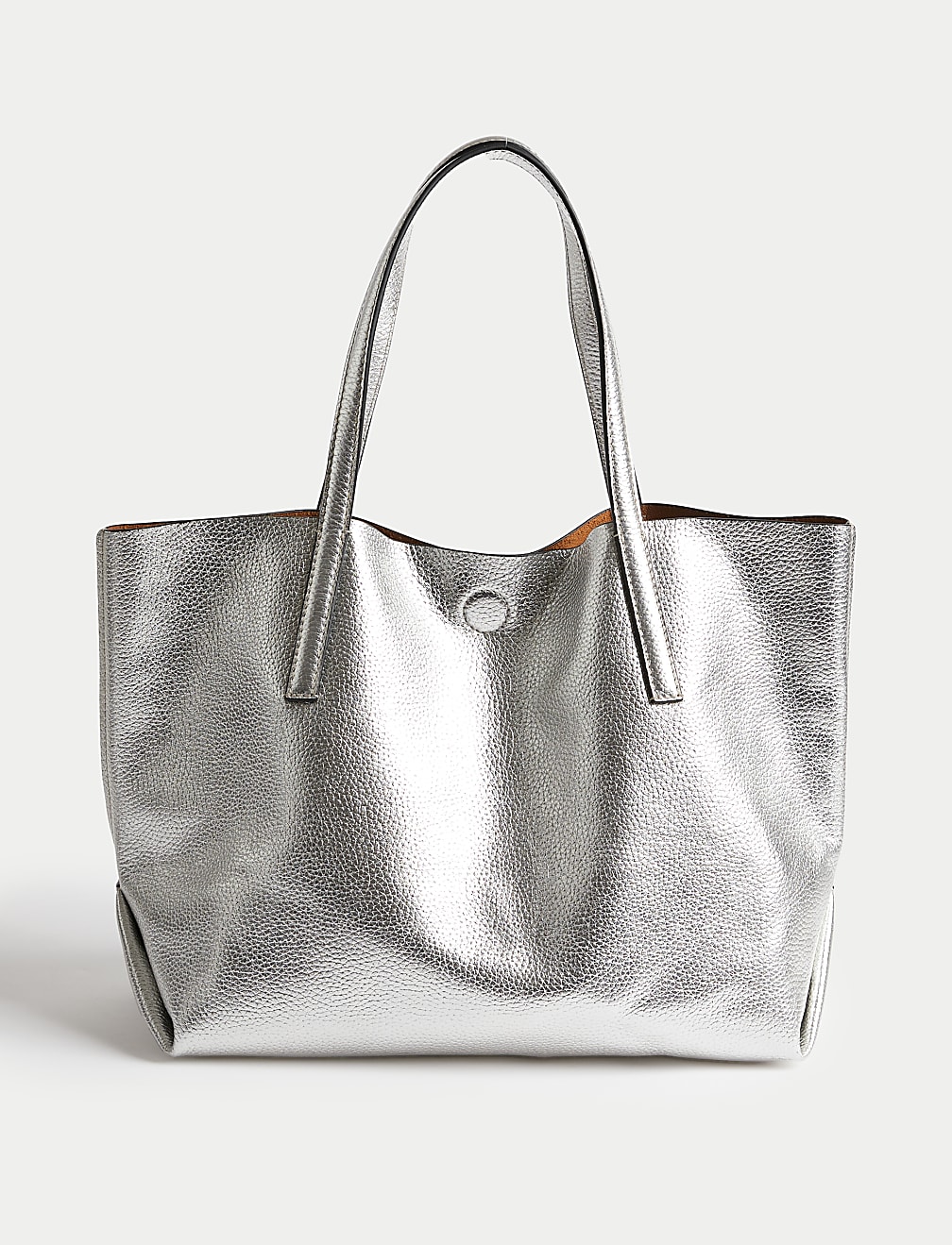 Leather Plain Tote Bag