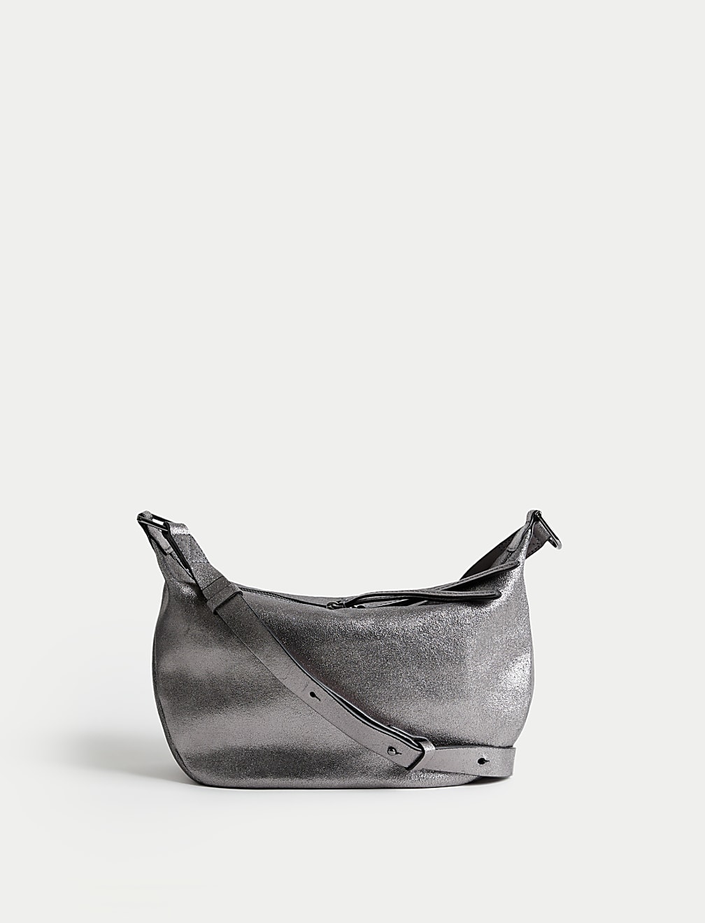 Leather Double Zip Cross Body Bag