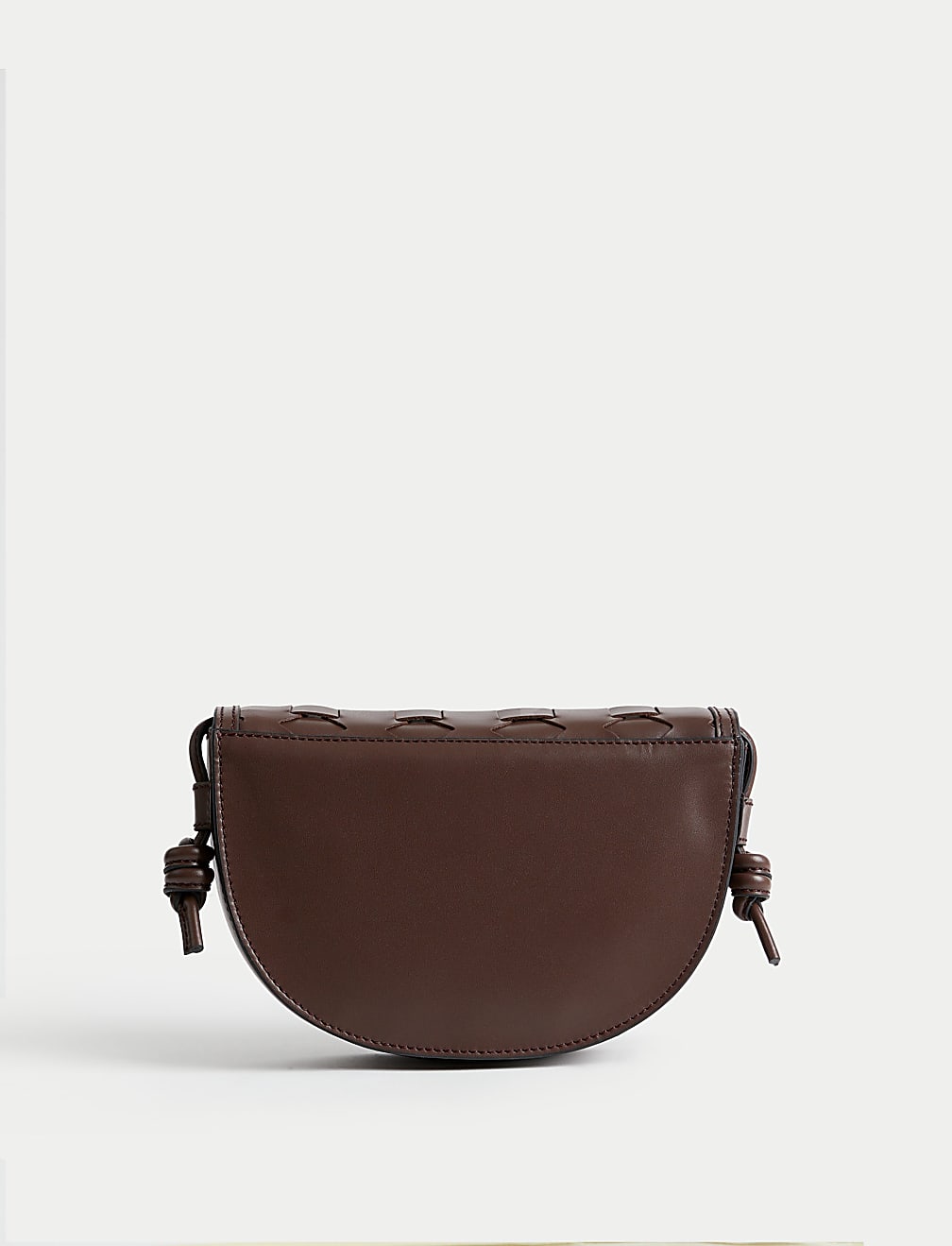 Leather Woven Saddle Bag