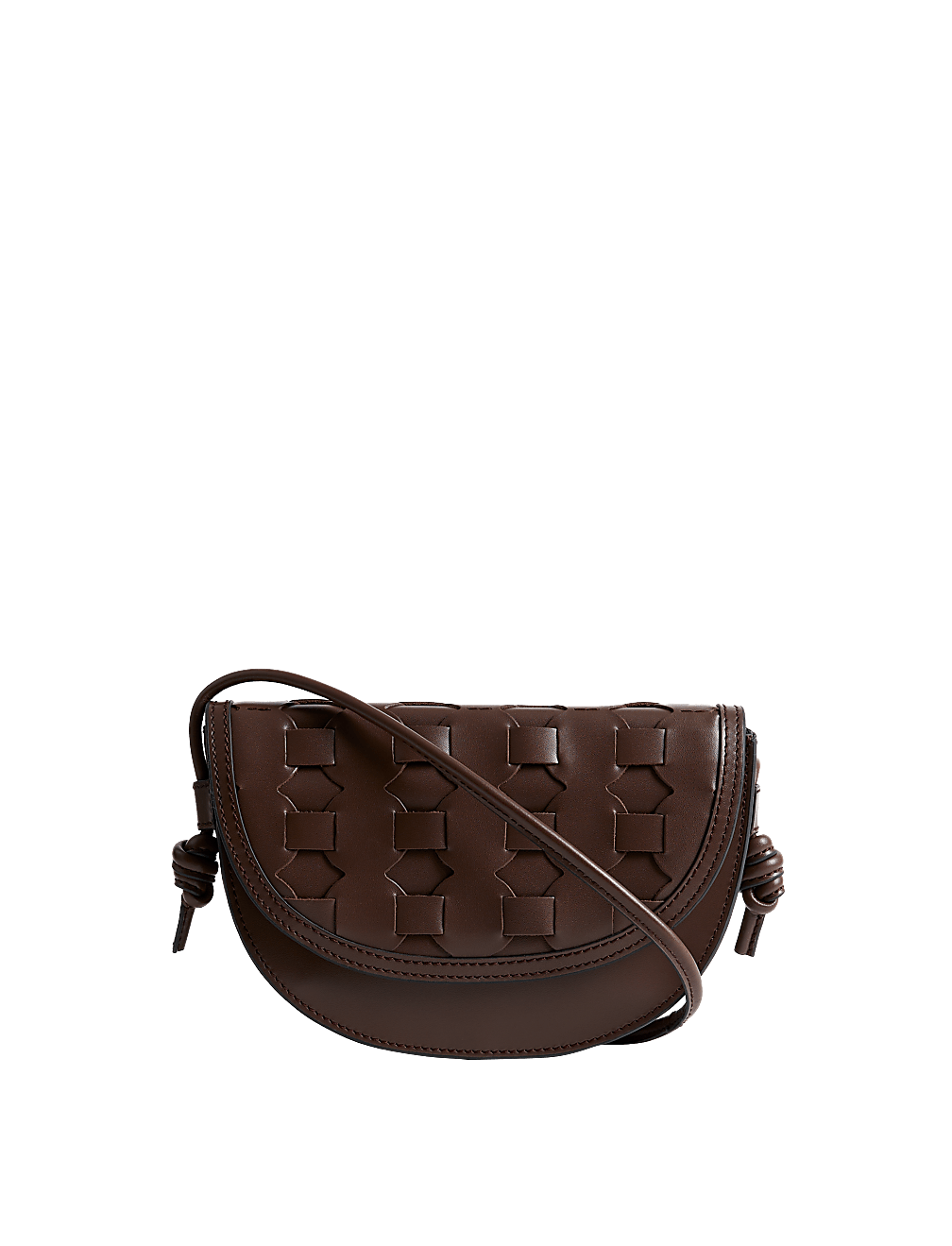 Leather Woven Saddle Bag