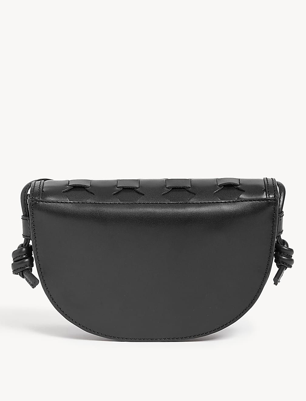 Leather Woven Saddle Bag
