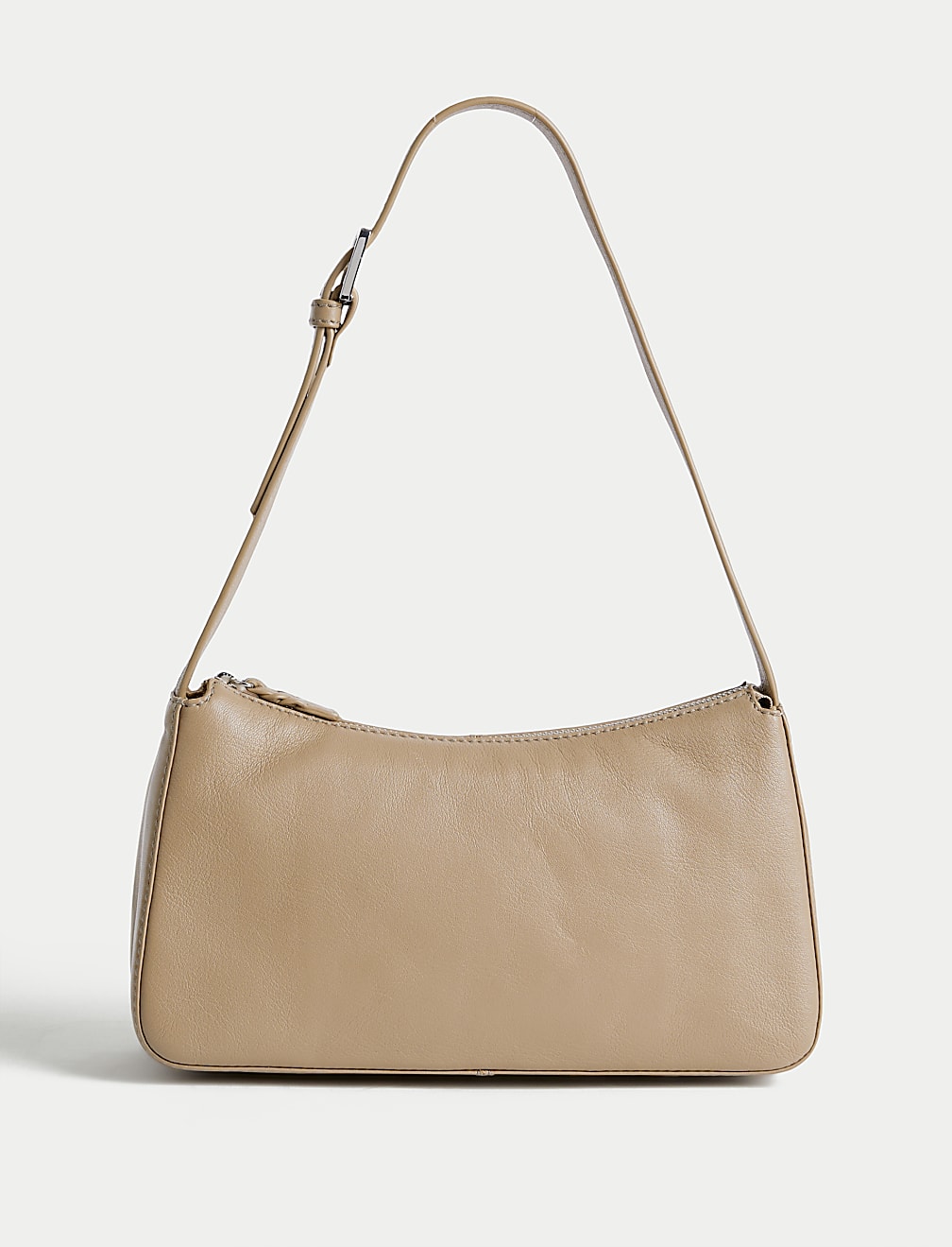 Leather Buckle Detail Shoulder Bag