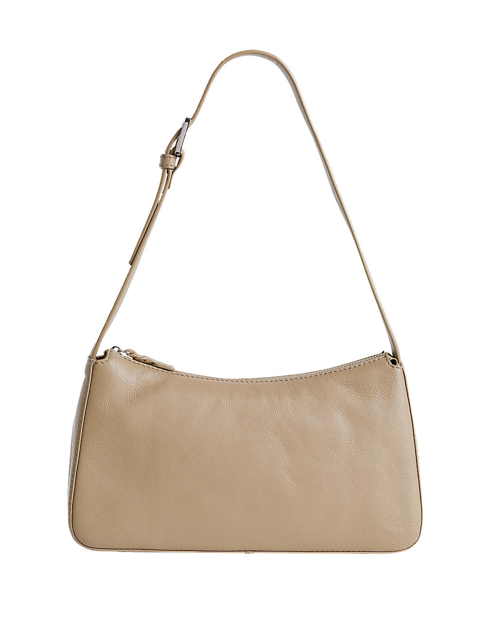 Leather Buckle Detail Shoulder Bag