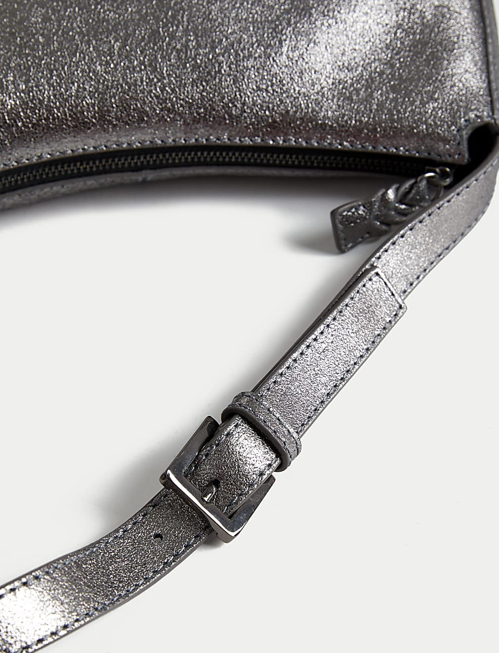 Leather Buckle Detail Shoulder Bag