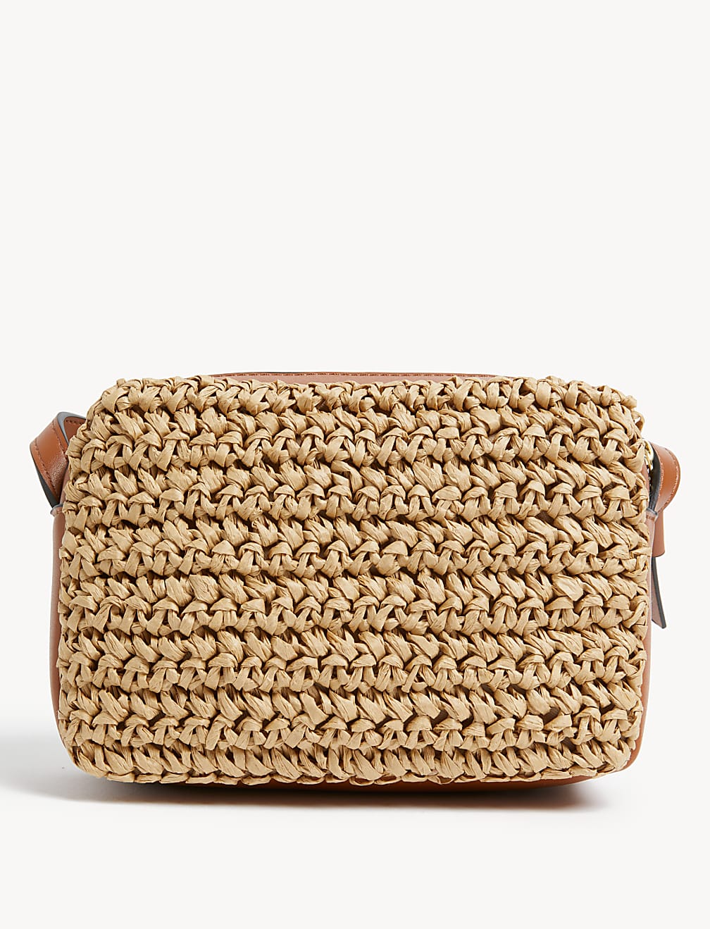 Straw Cross Body Camera Bag
