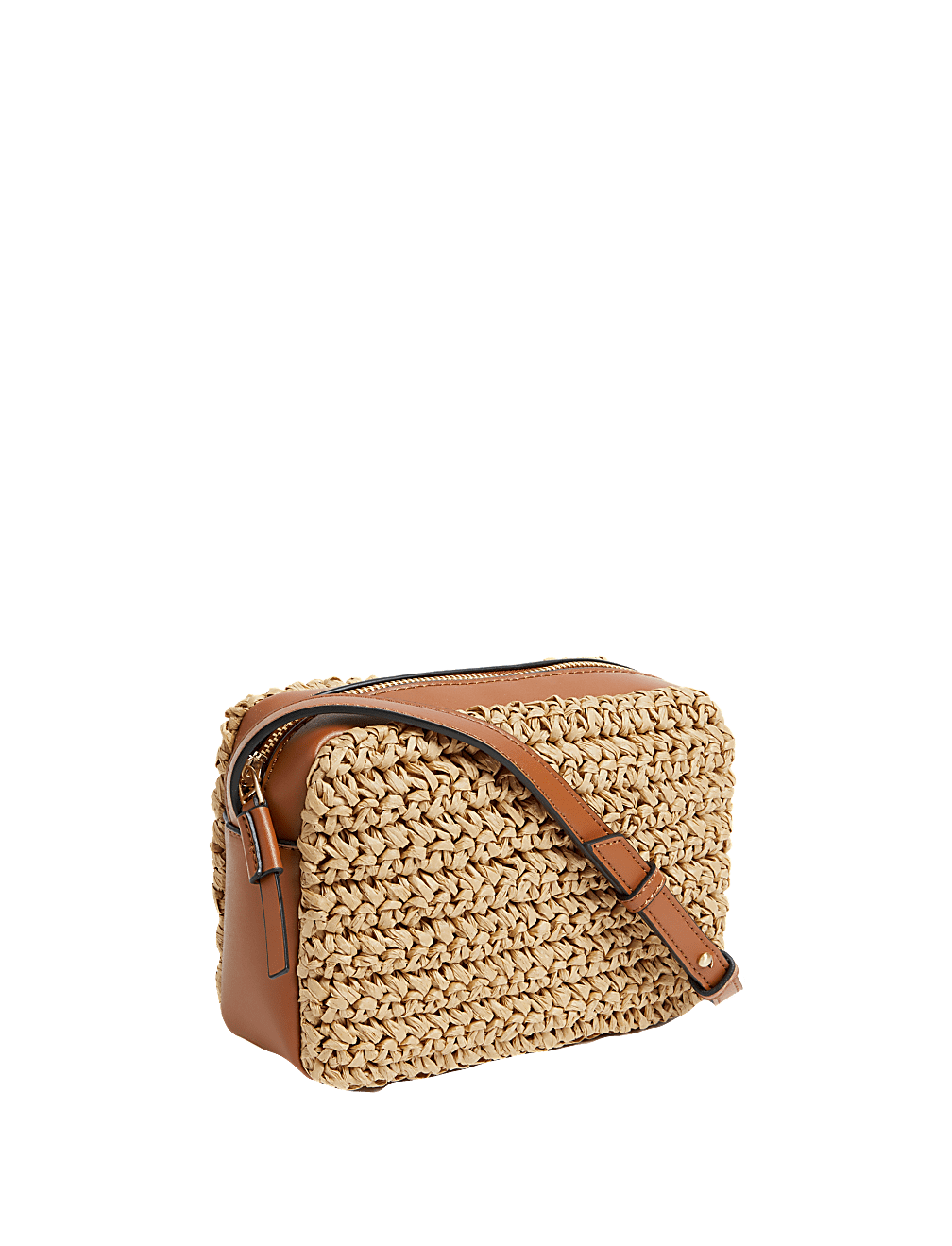 Straw Cross Body Camera Bag