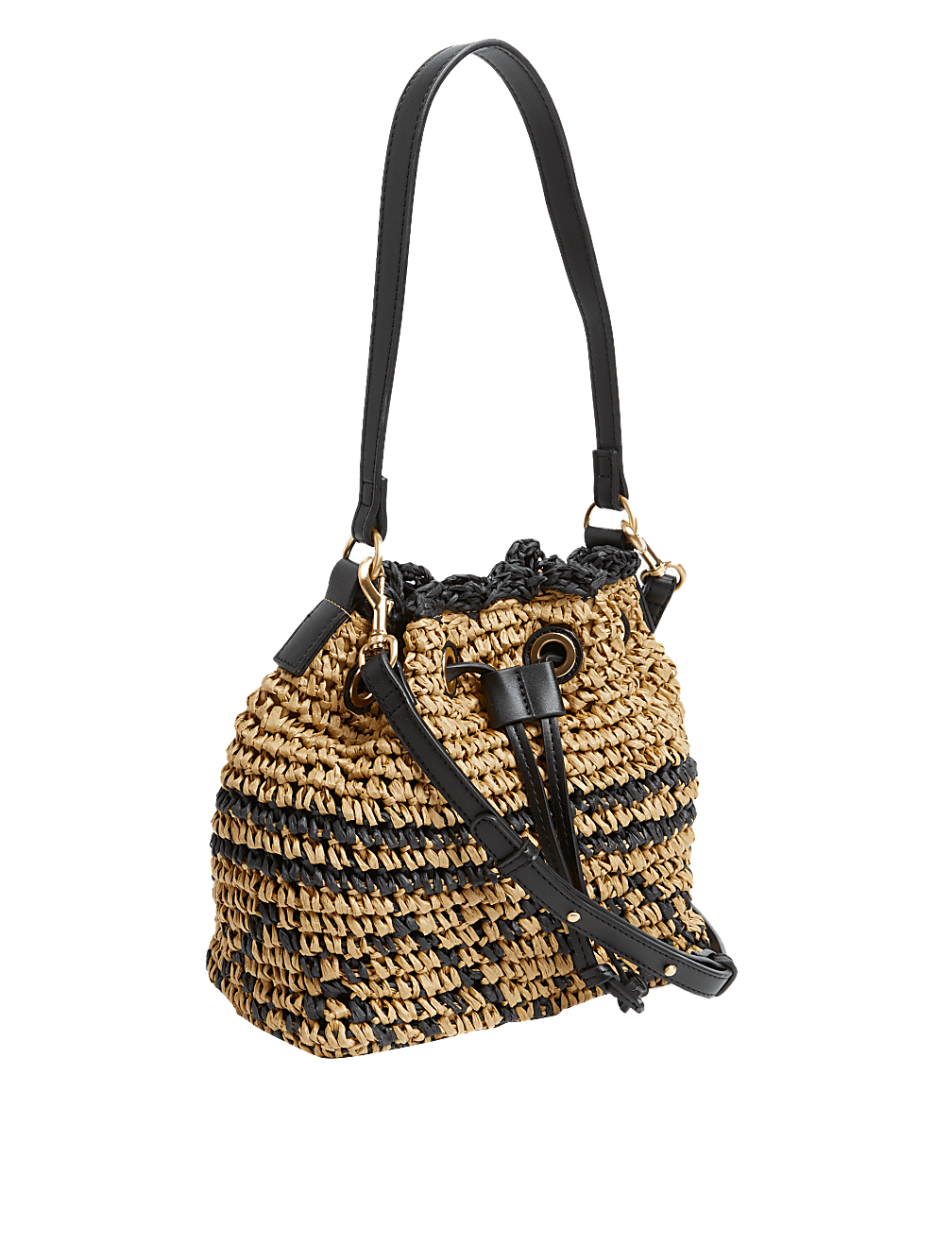 Straw Duffle Cross Body Bag