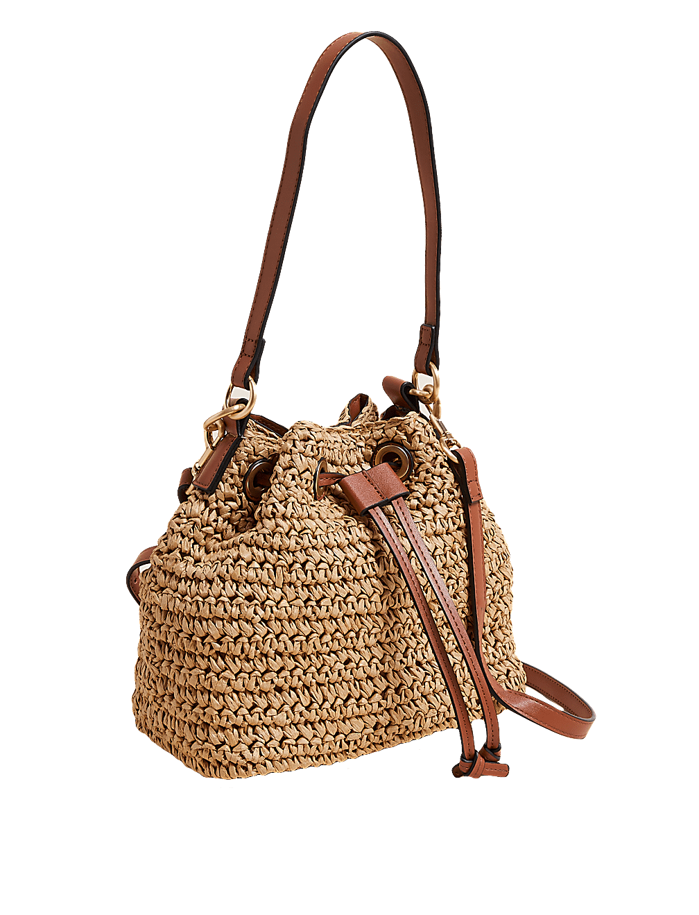 Straw Duffle Cross Body Bag