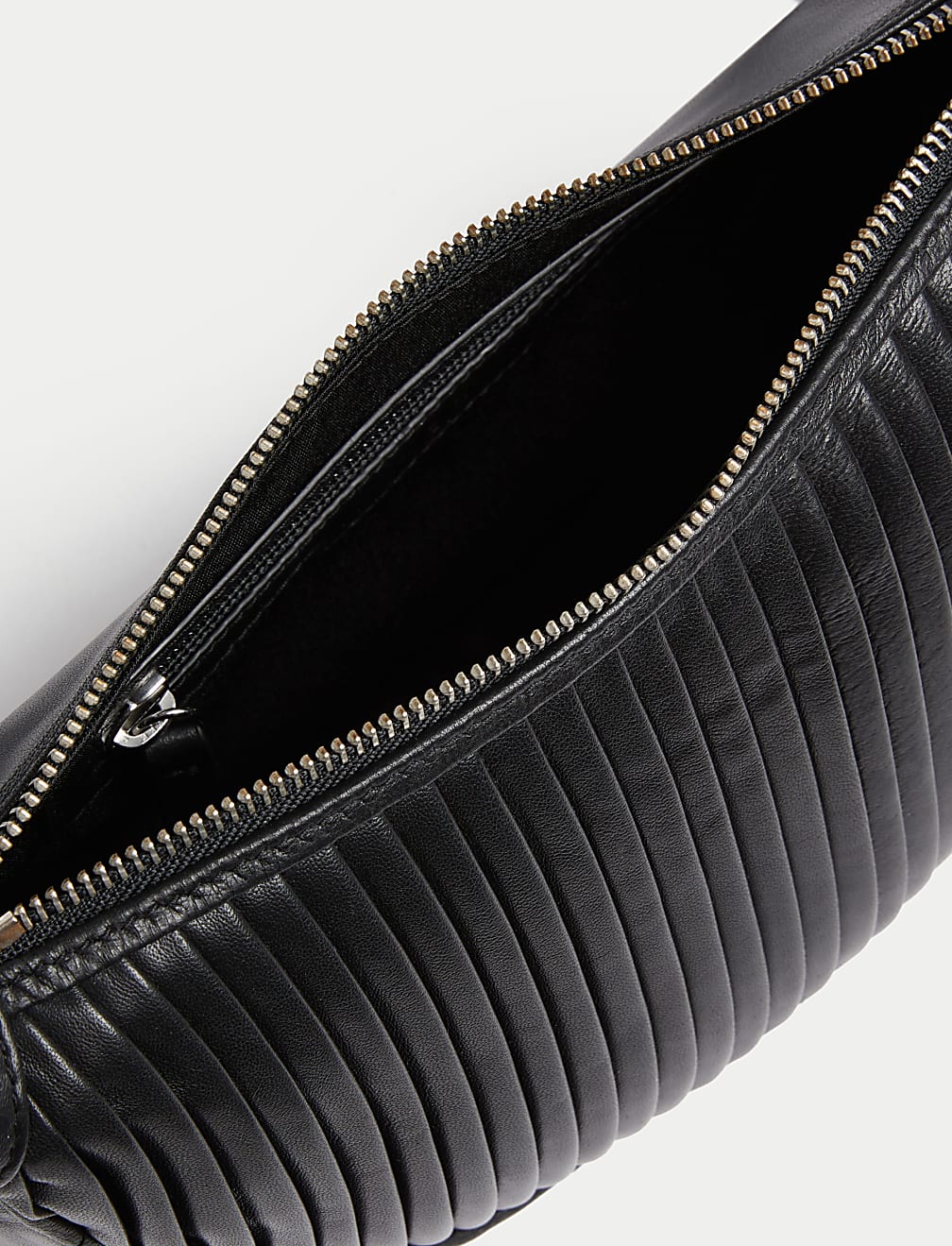 Leather Pleated Sling Cross Body Bag