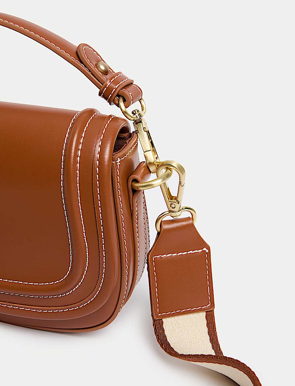 Faux Leather Saddle Bag