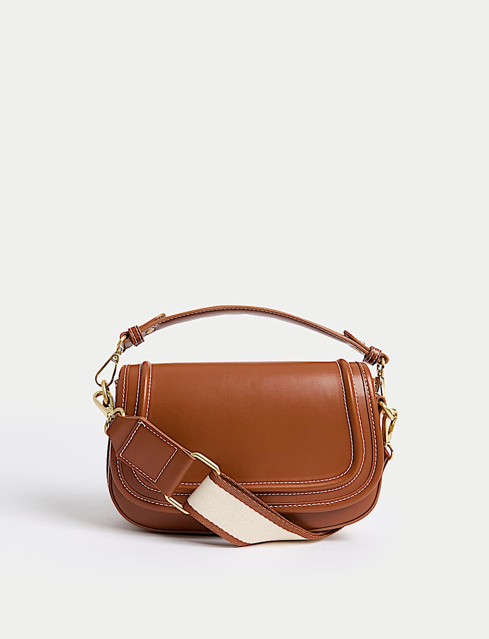 Faux Leather Saddle Bag