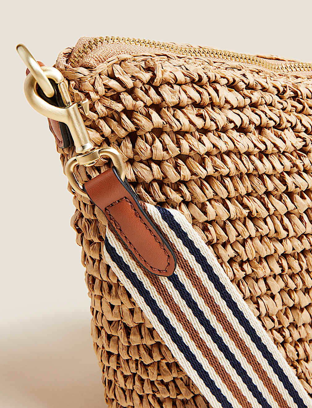 Straw Sling Cross Body Bag