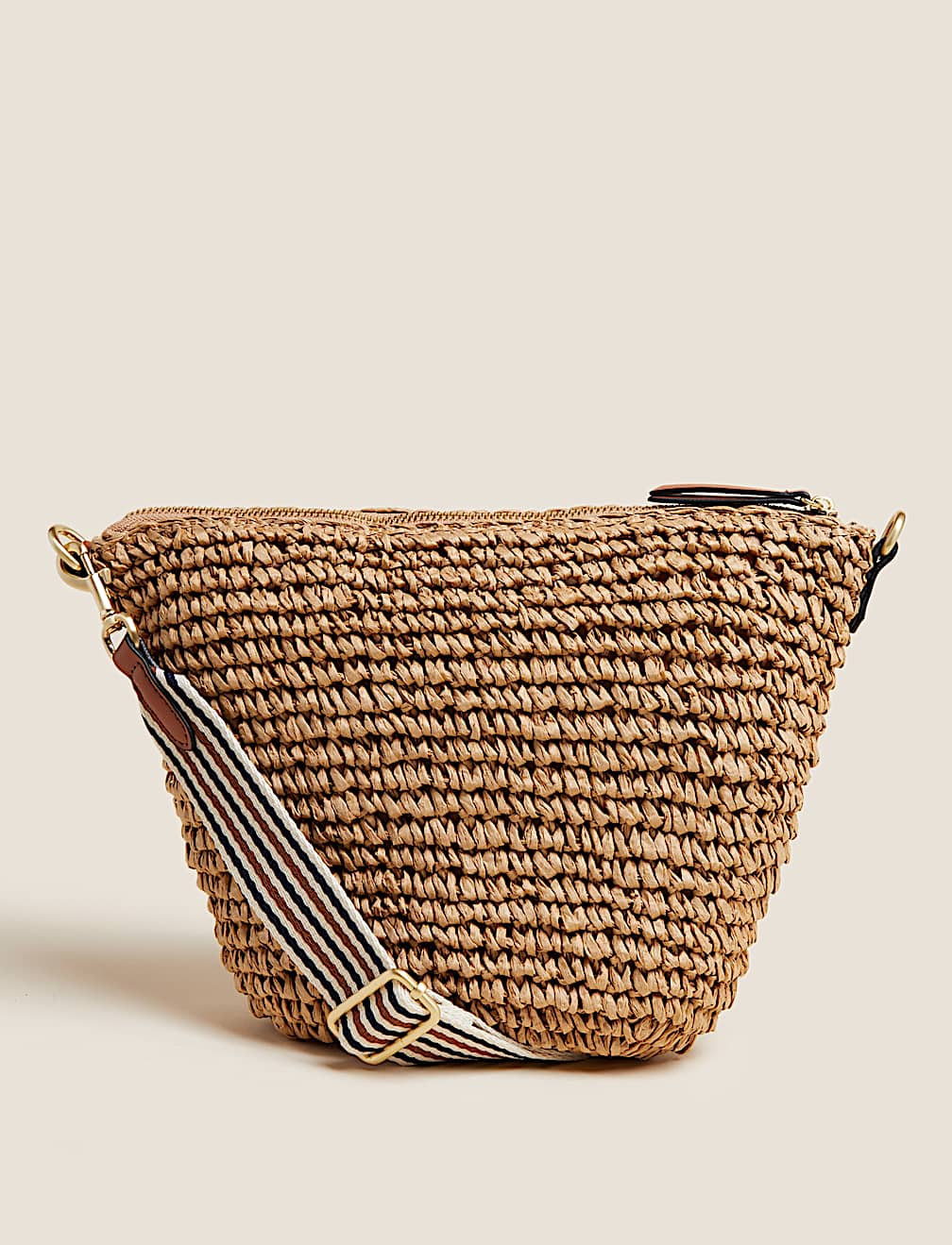 Straw Sling Cross Body Bag