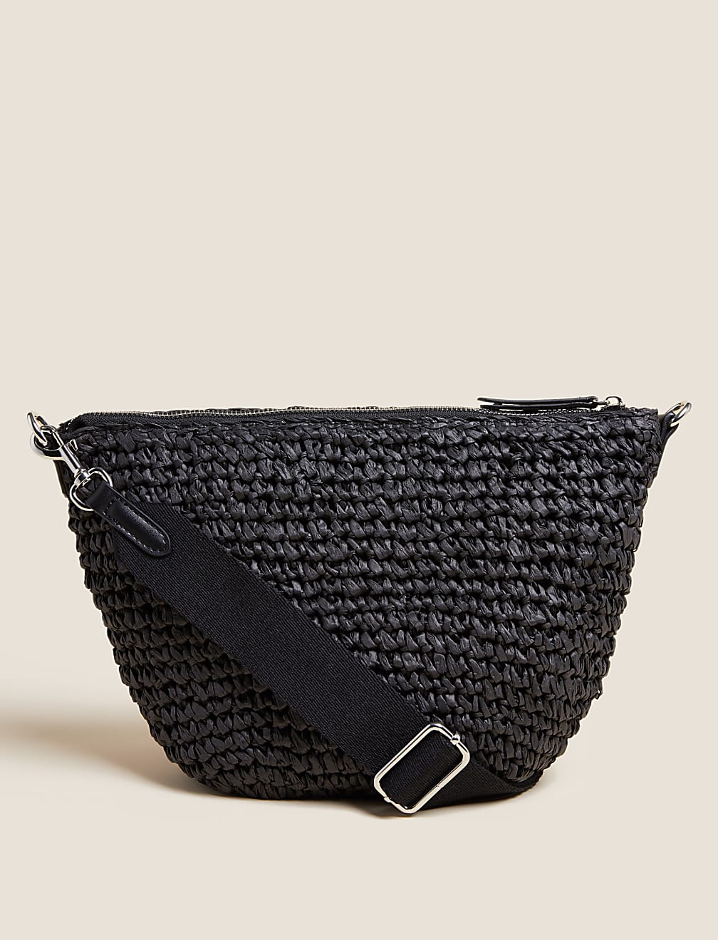 Straw Sling Cross Body Bag