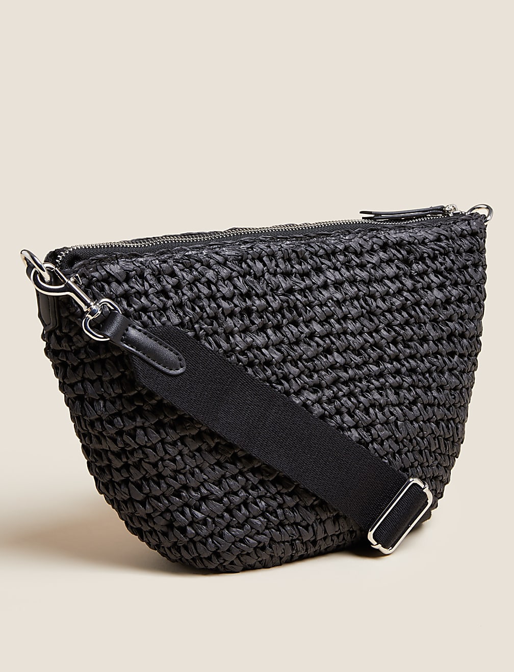 Straw Sling Cross Body Bag