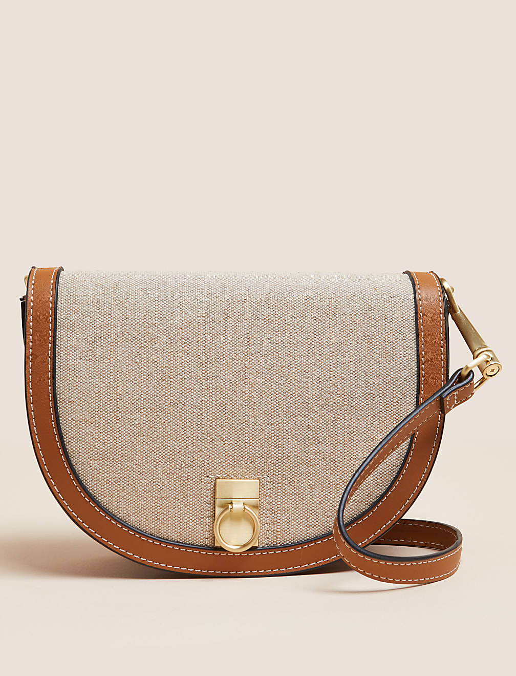 Canvas Saddle Cross Body Bag