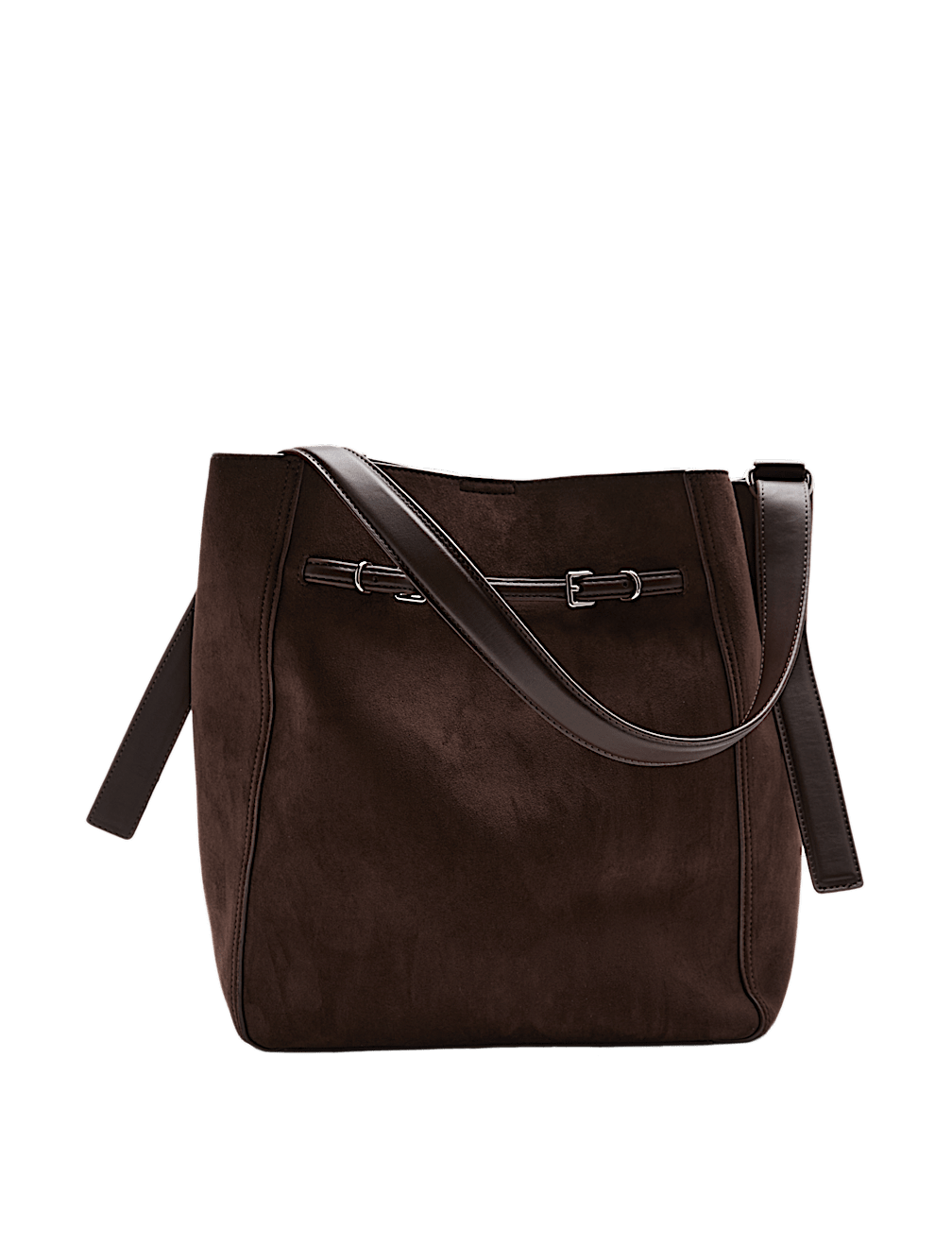 Suedette Buckle Tote Bag