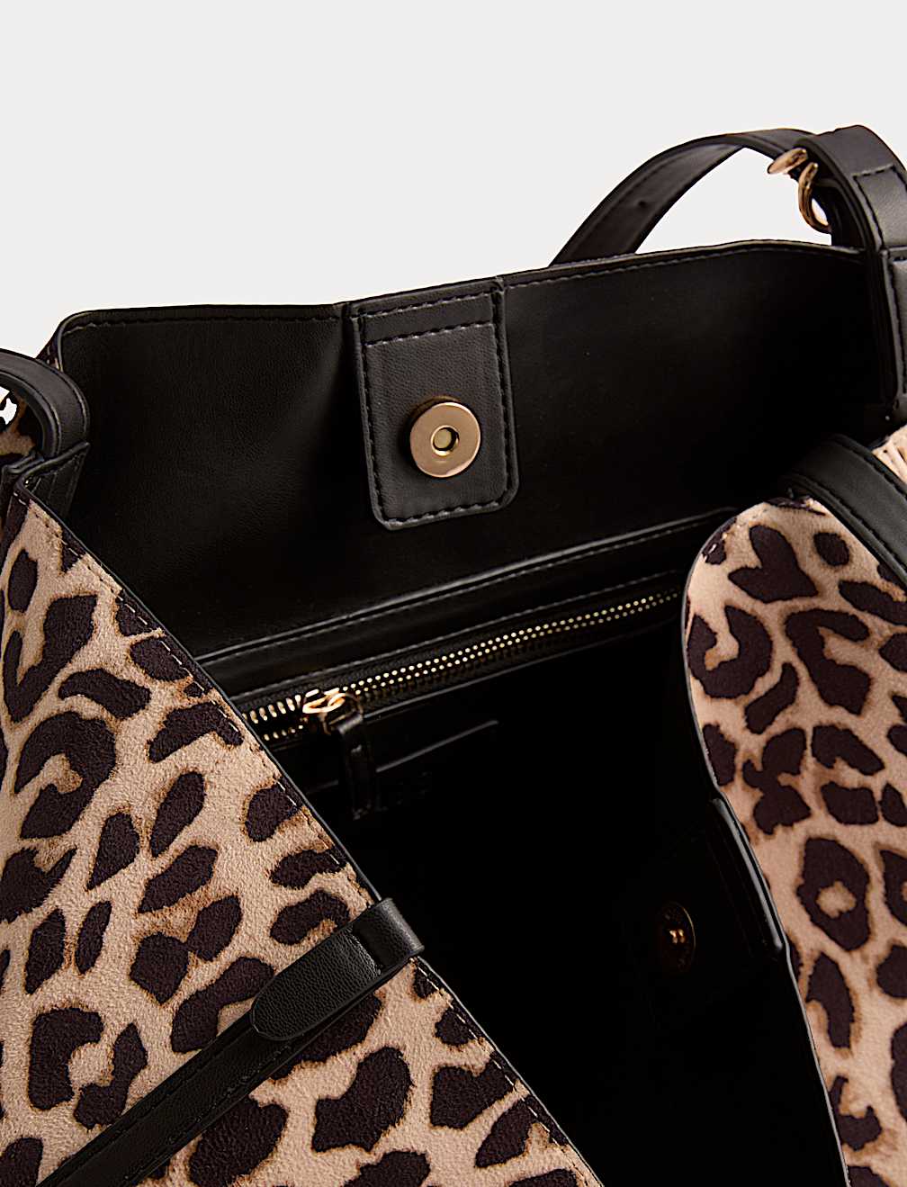 Suedette Animal Print Slouchy Tote Bag