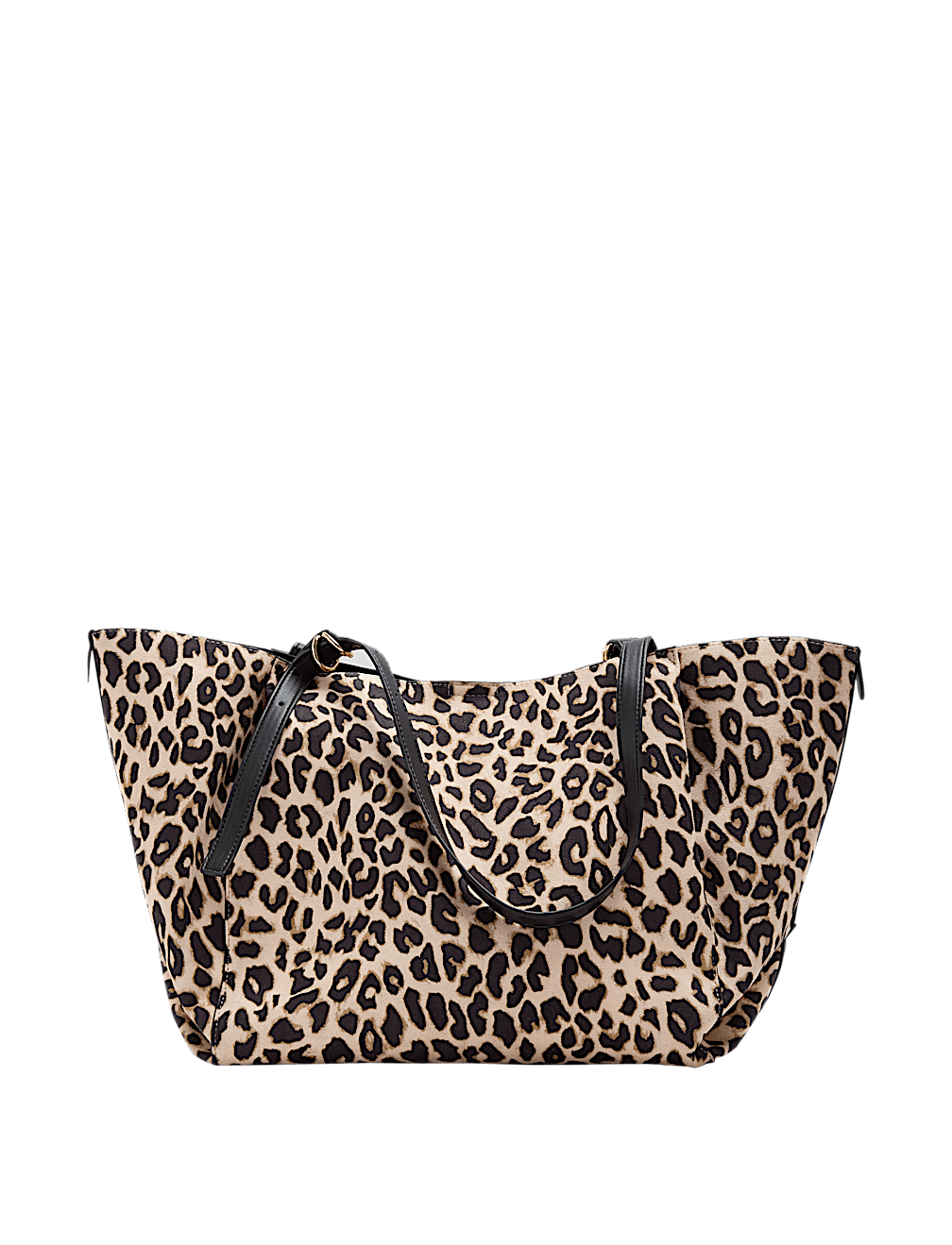 Suedette Animal Print Slouchy Tote Bag