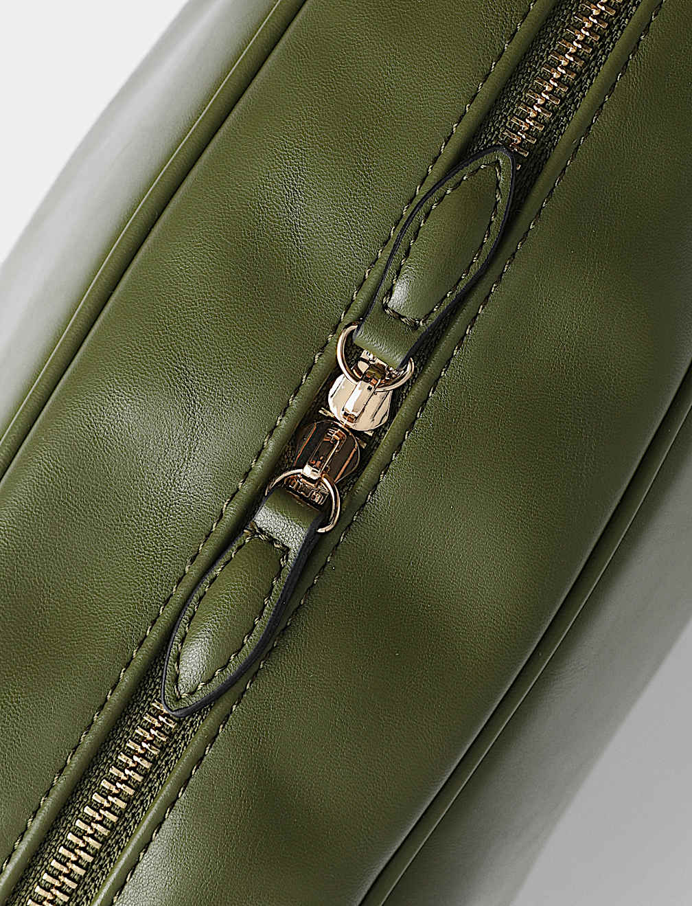 Faux Leather Bowler Bag
