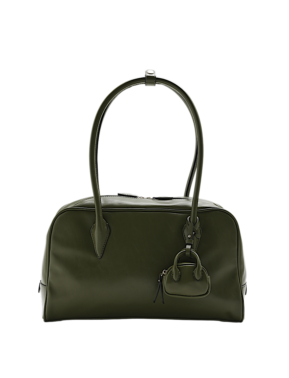 Faux Leather Bowler Bag