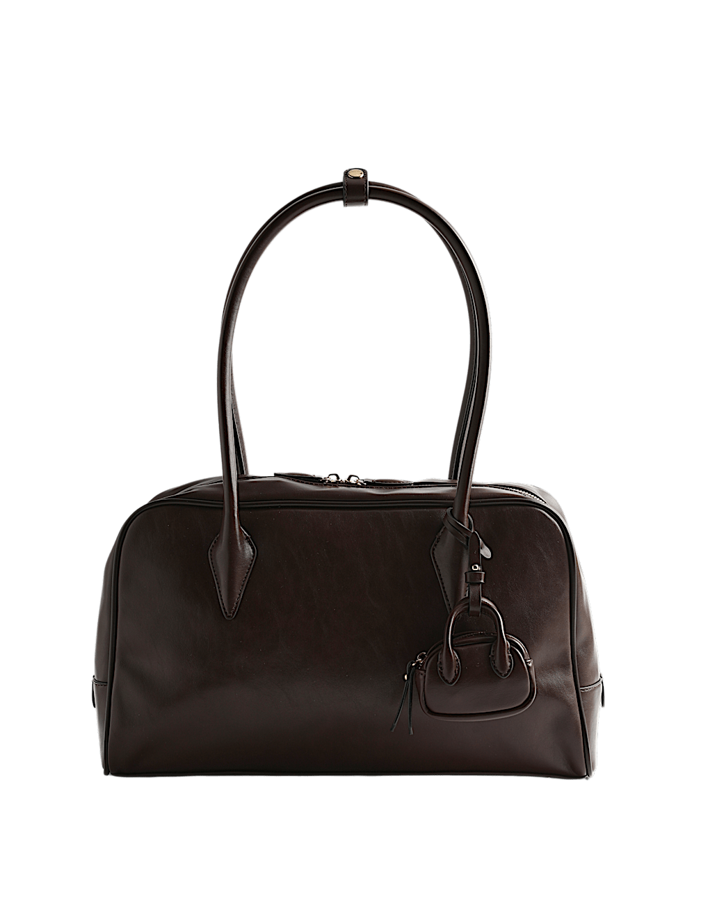 Faux Leather Bowler Bag