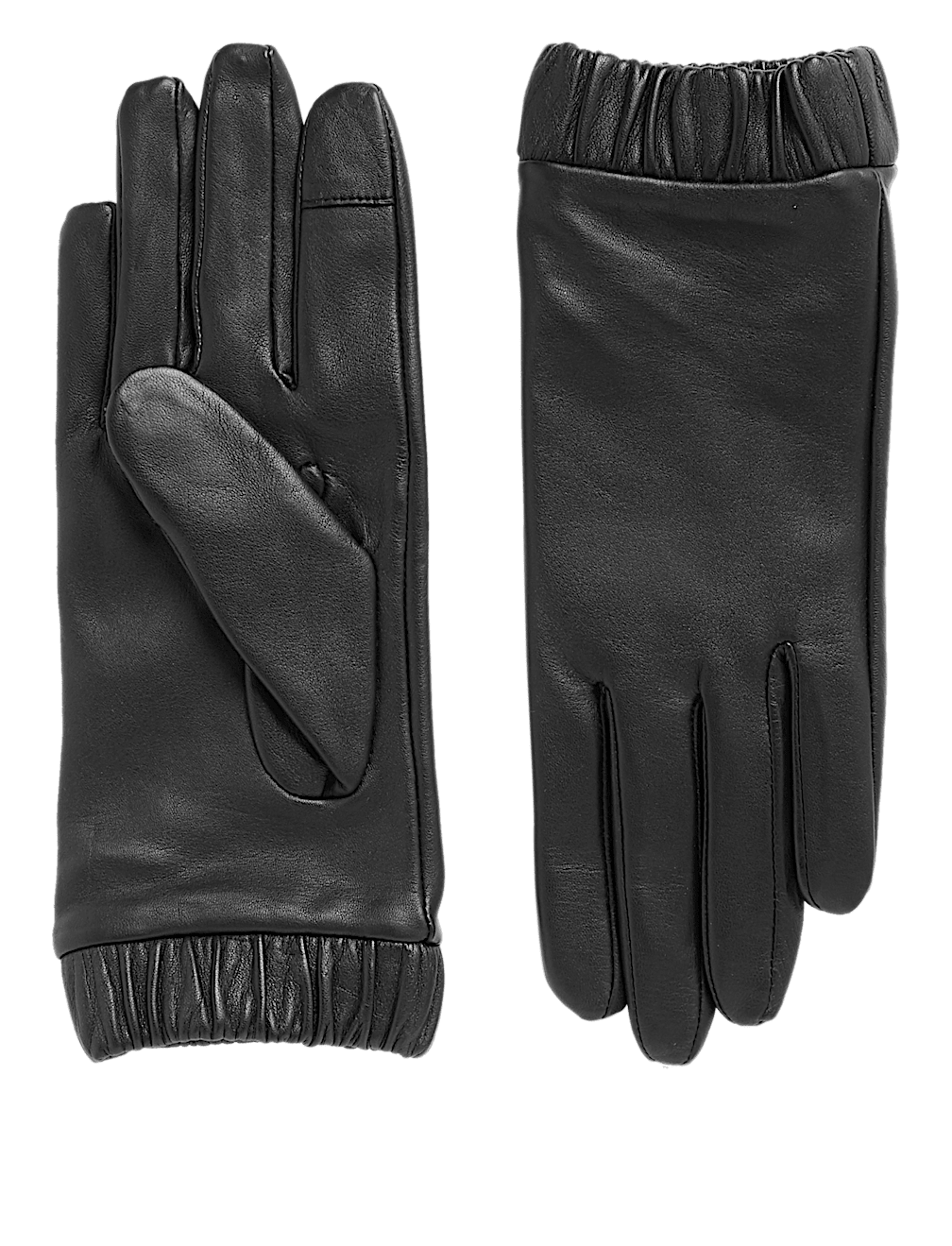 Leather Touchscreen Cuffed Gloves