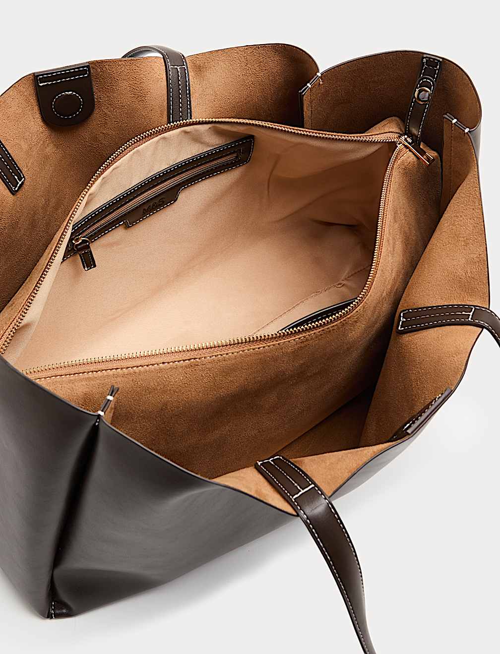 Faux Leather Structured Tote Bag